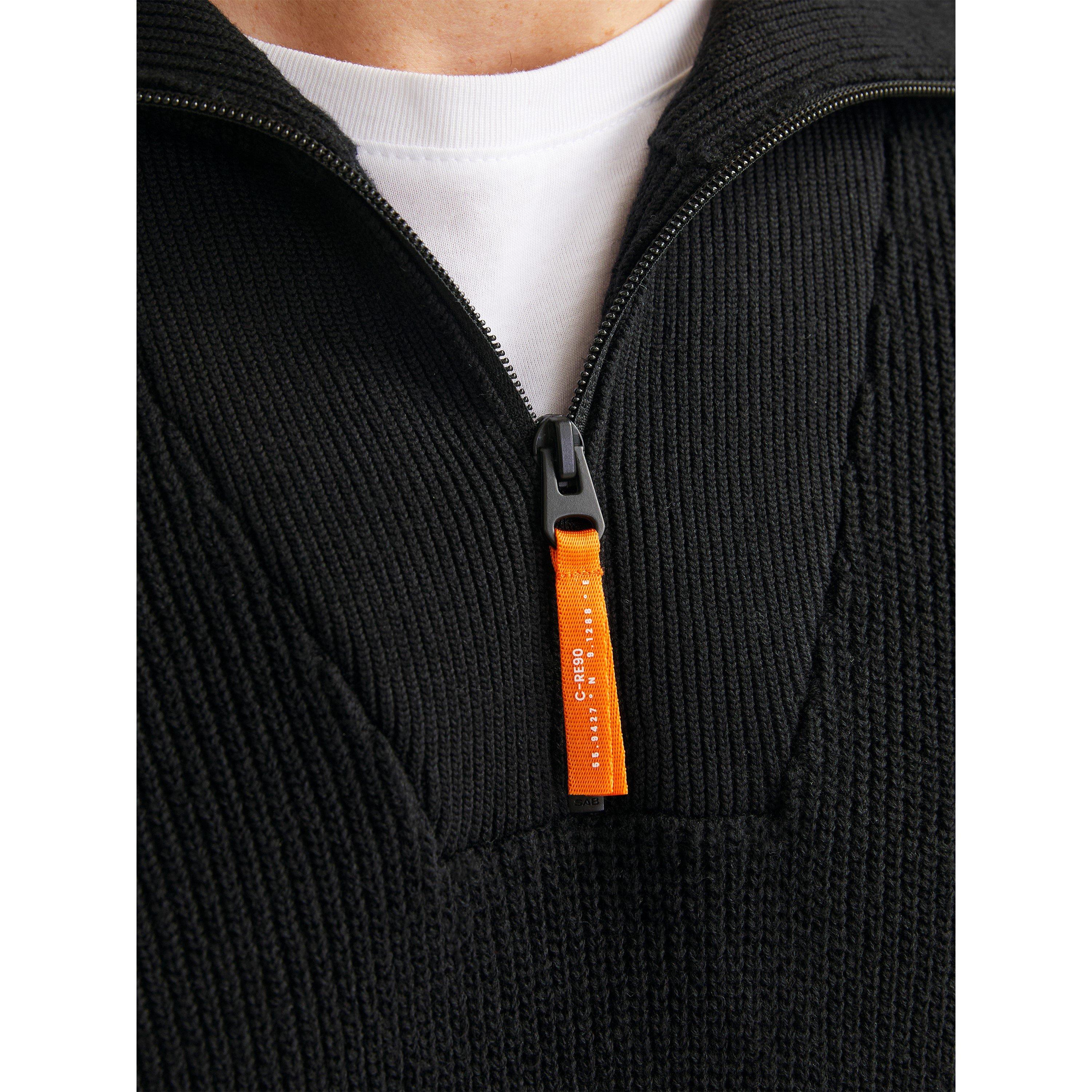 Black - Jack and Jones - JJ Half-Zip Knitted Fleece - 4