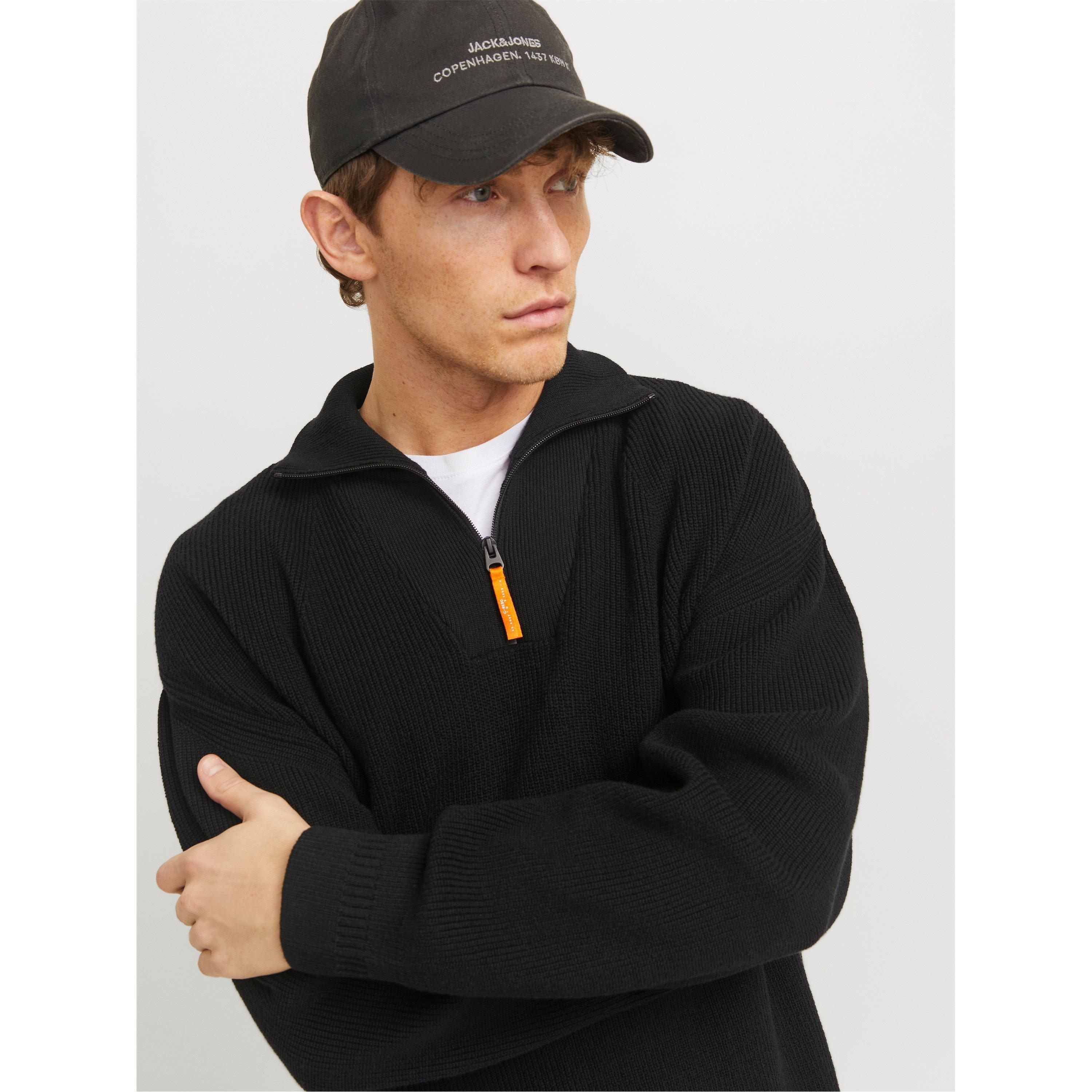 Black - Jack and Jones - JJ Half-Zip Knitted Fleece - 5