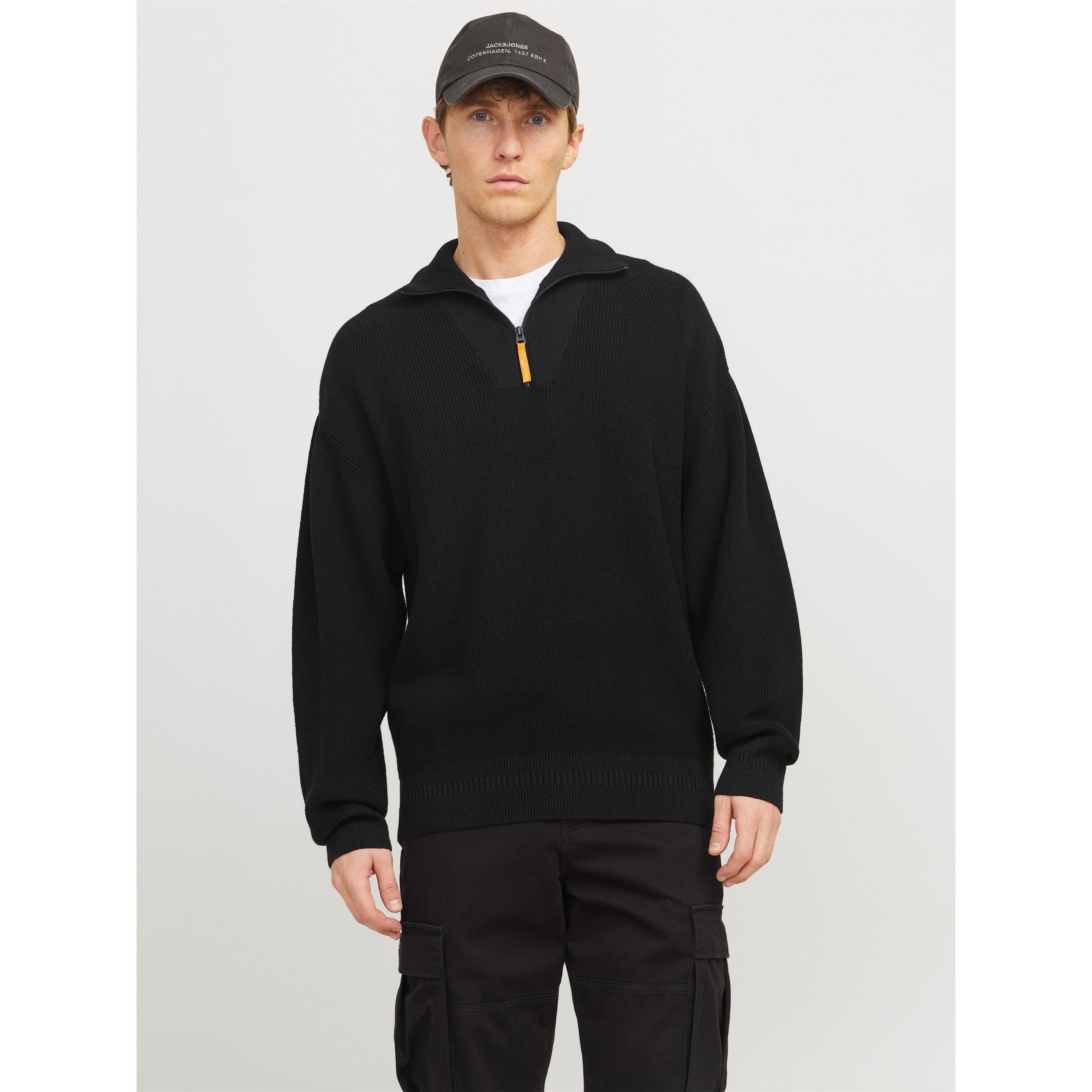 Black - Jack and Jones - JJ Half-Zip Knitted Fleece - 6