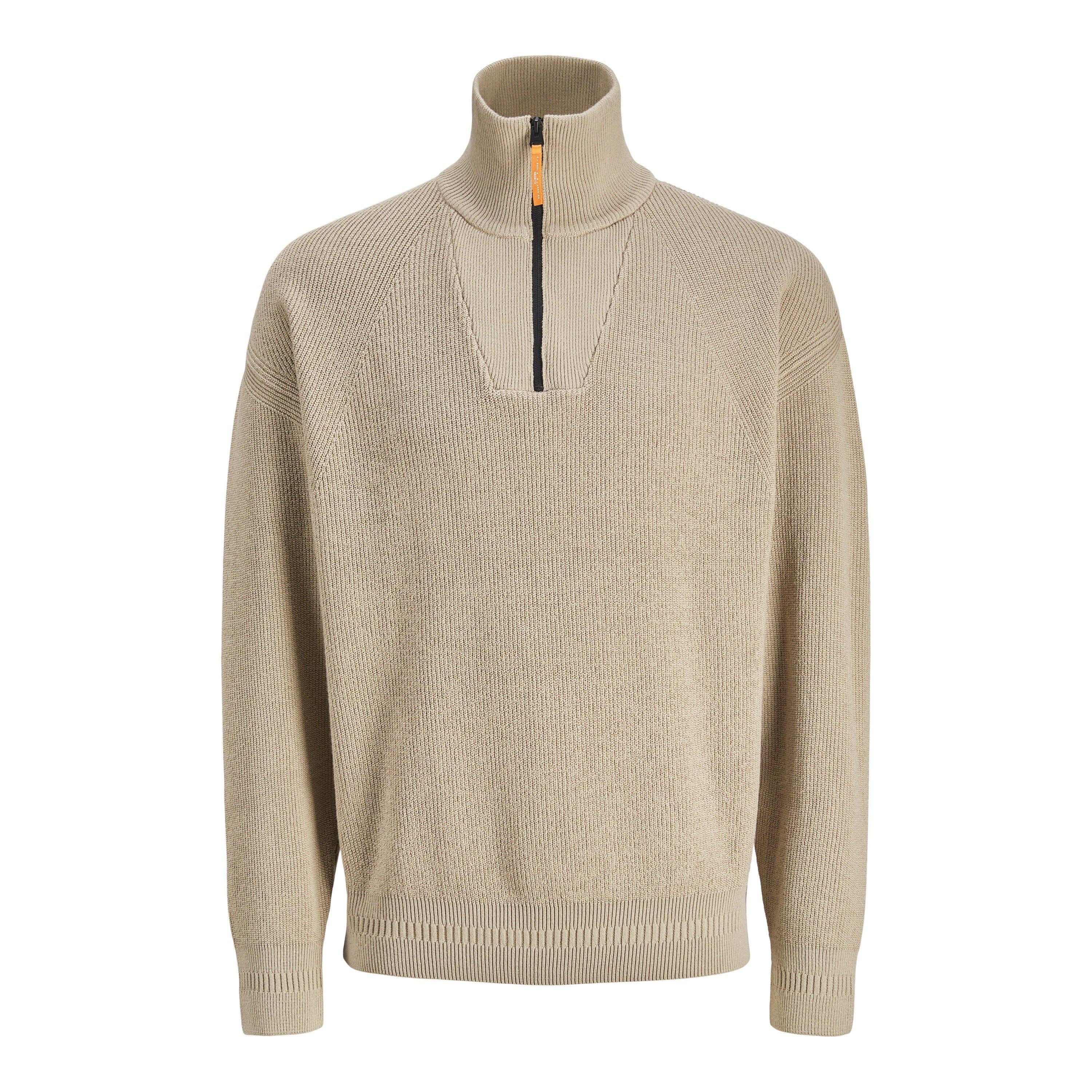 Jack And Jones Men's Jj Half-Zip Knitted Fleece - Crockery - XS