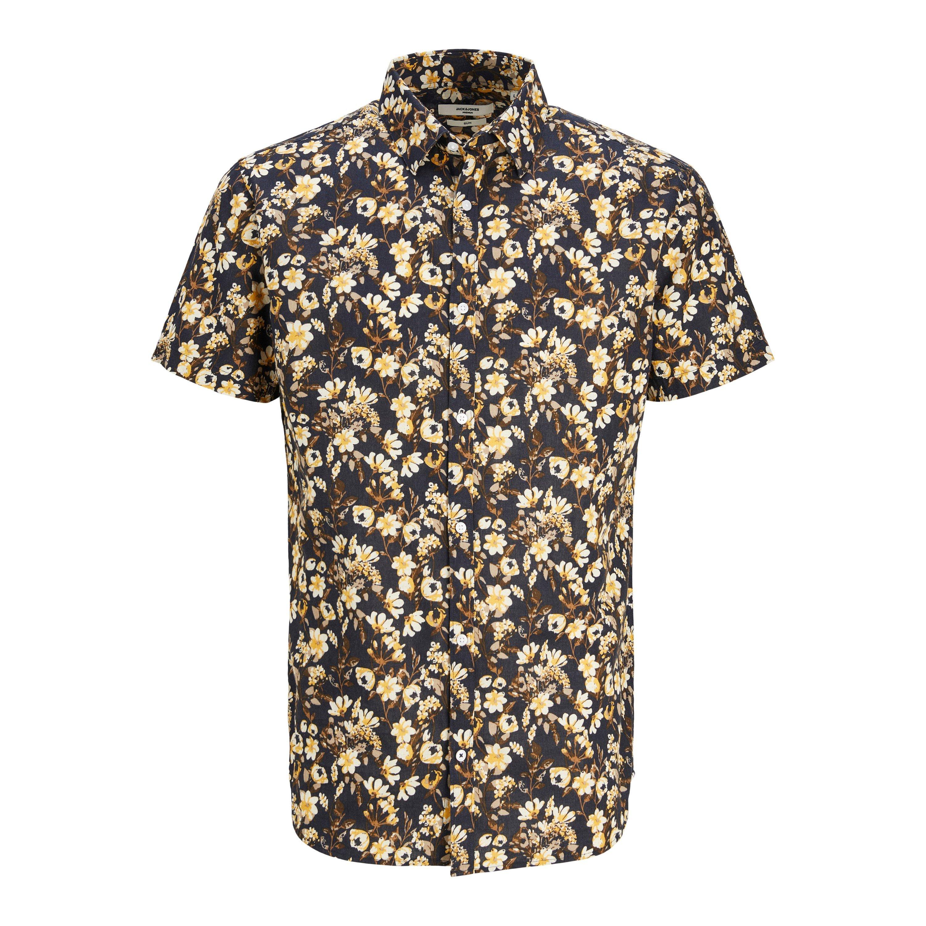 Night Sky - Jack and Jones - Men's Short-Sleeve Print Oxford Shirt