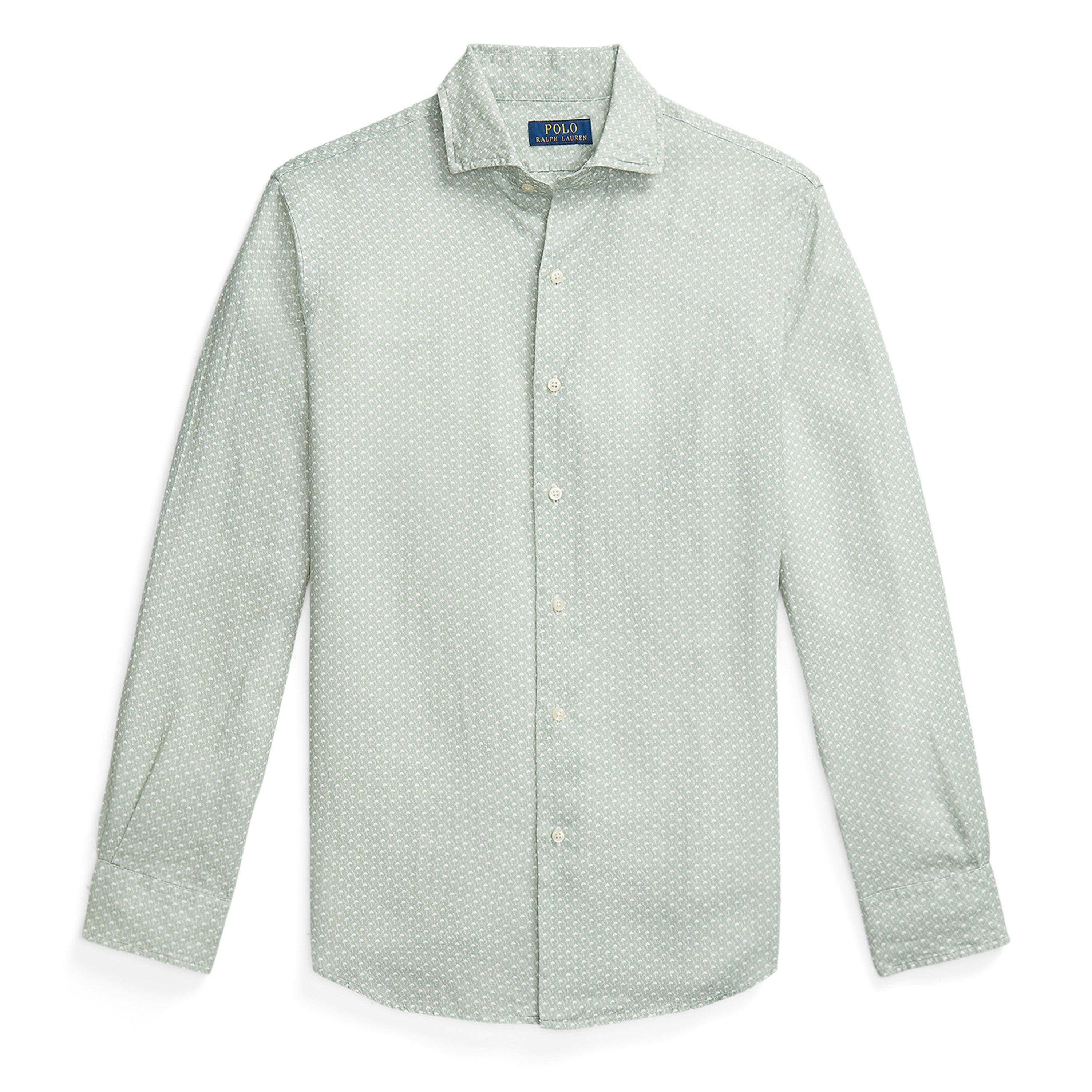 Green Hat - Polo Ralph Lauren - Custom Fit Mallet-Print Linen Shirt - 1