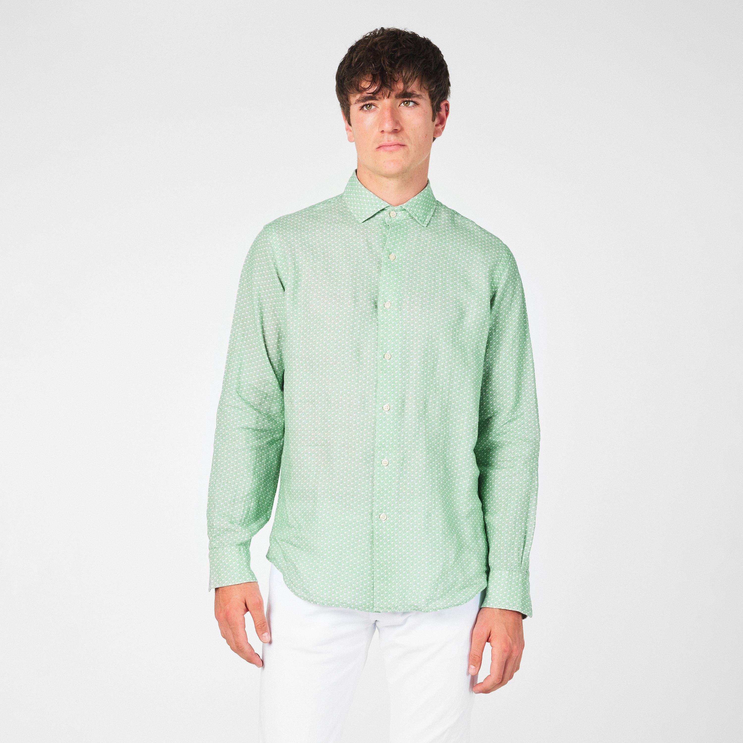 Green Hat - Polo Ralph Lauren - Custom Fit Mallet-Print Linen Shirt - 3