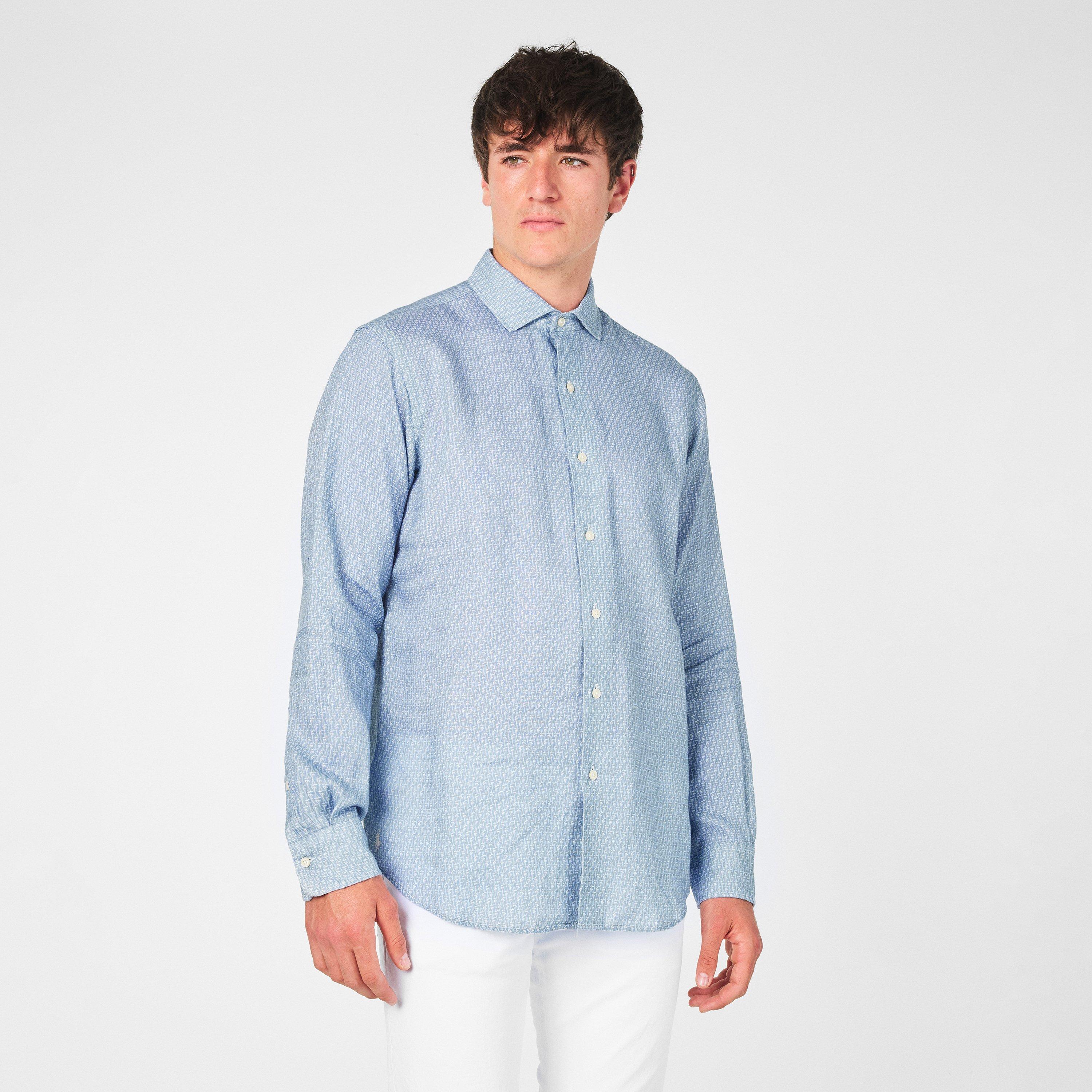 Blue Mallet - Polo Ralph Lauren - Custom Fit Mallet-Print Linen Shirt - 3