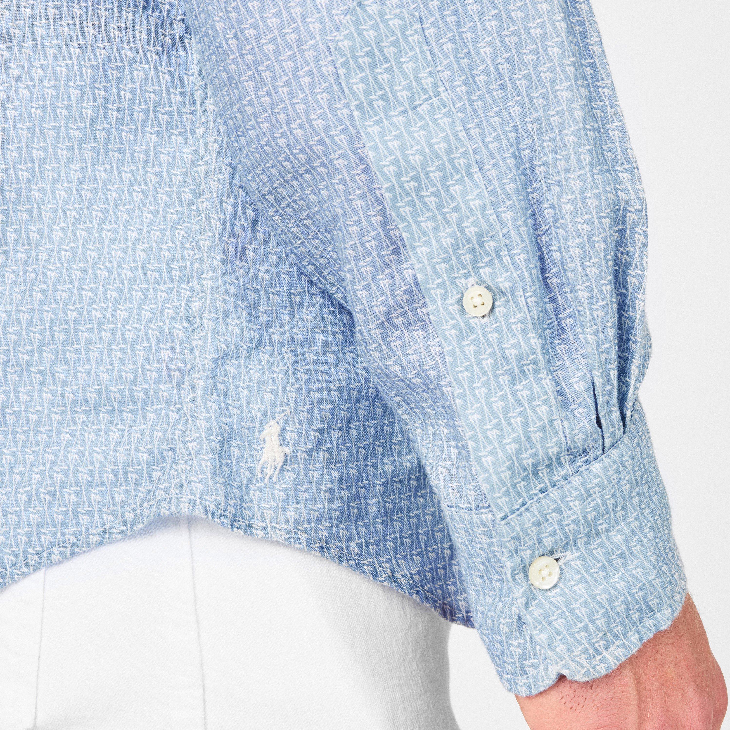 Blue Mallet - Polo Ralph Lauren - Custom Fit Mallet-Print Linen Shirt - 5