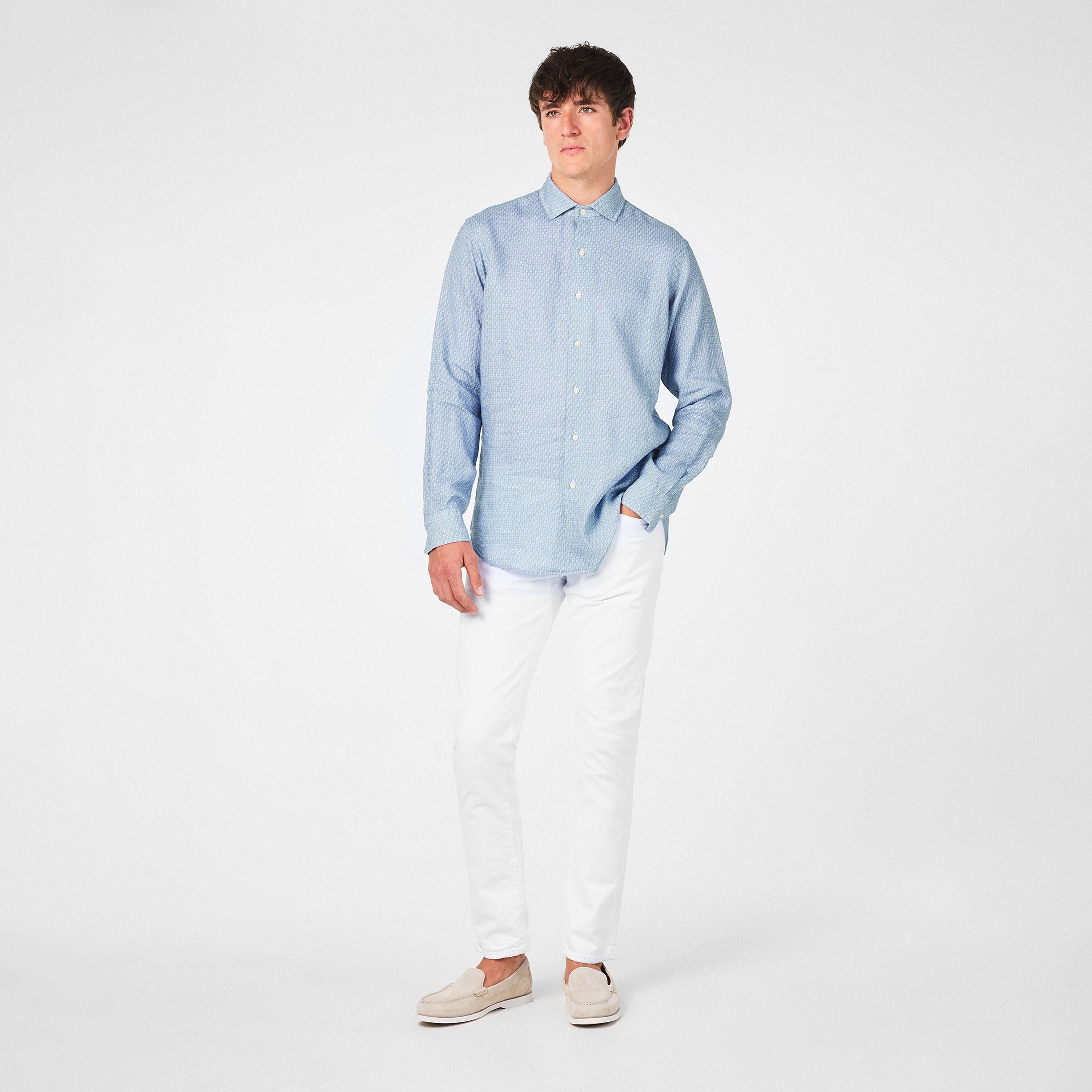 Blue Mallet - Polo Ralph Lauren - Custom Fit Mallet-Print Linen Shirt - 6