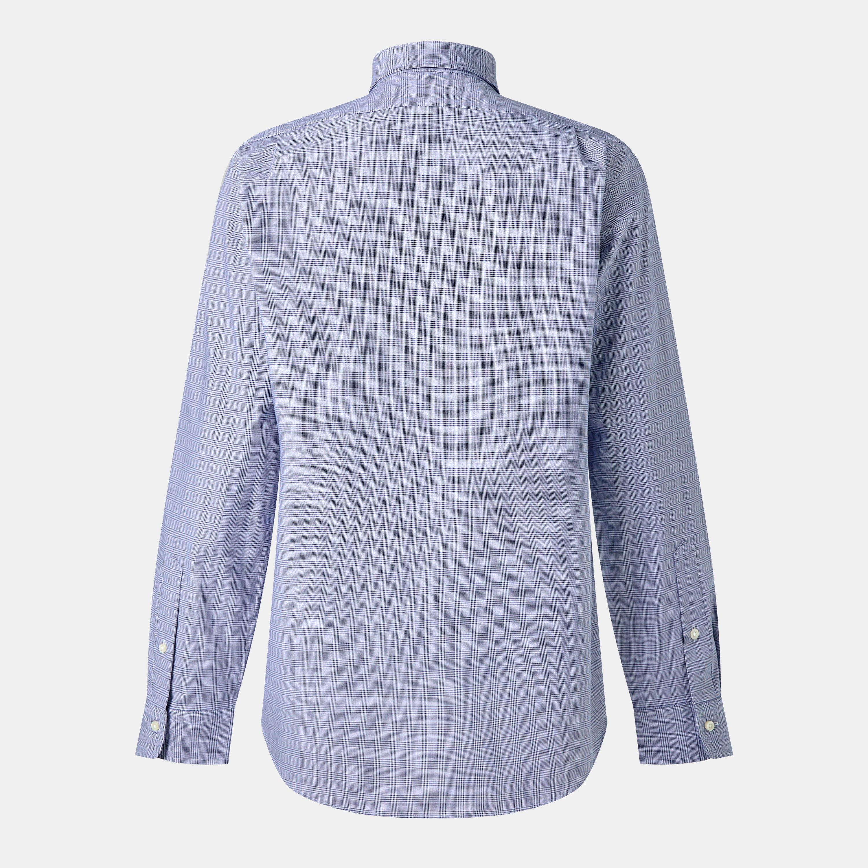 Navy White - Polo Ralph Lauren - Men's Poplin Check Long-Sleeve Patterned Shirt - 2