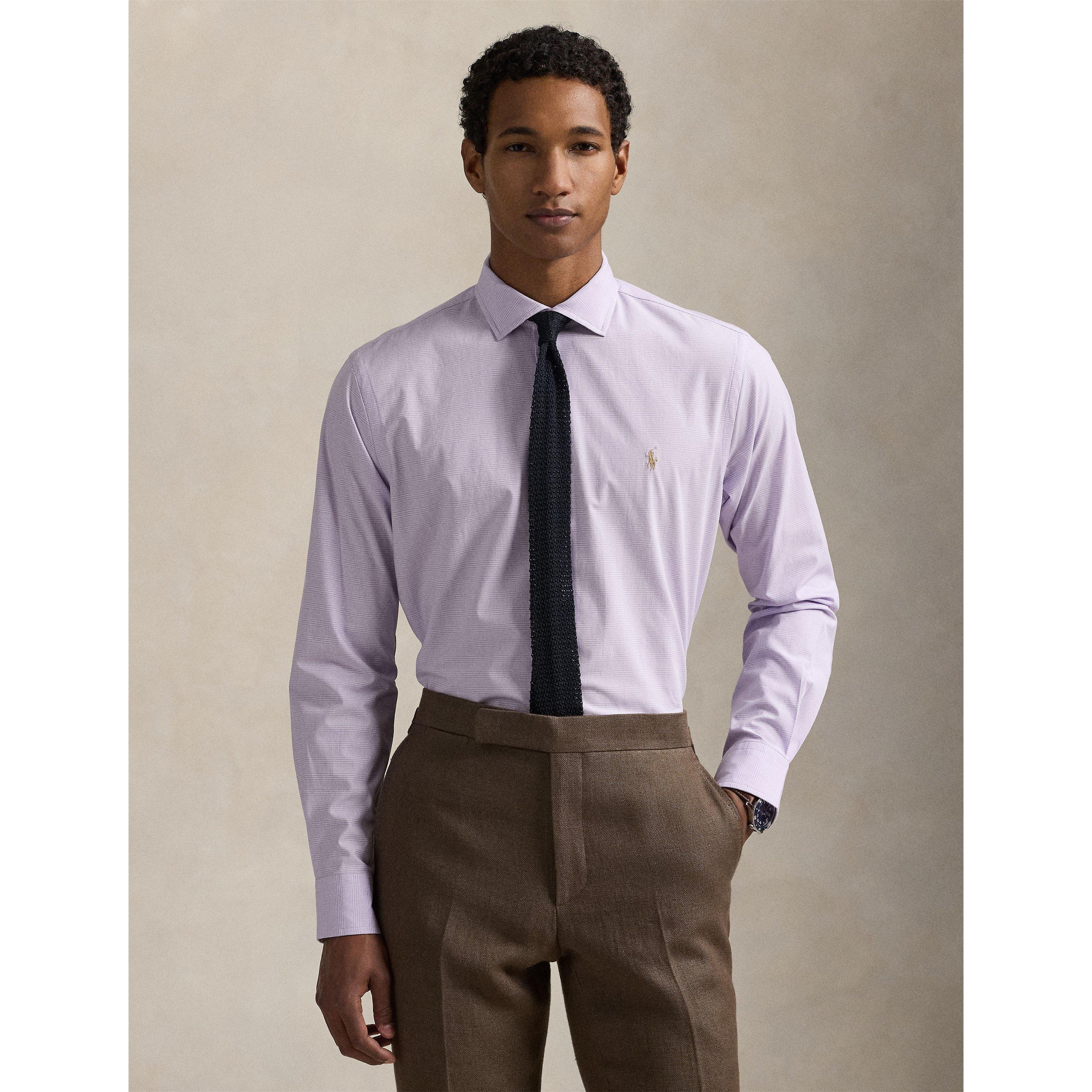 Light Lilac - Polo Ralph Lauren - Men's Poplin Check Long-Sleeve Patterned Shirt - 2
