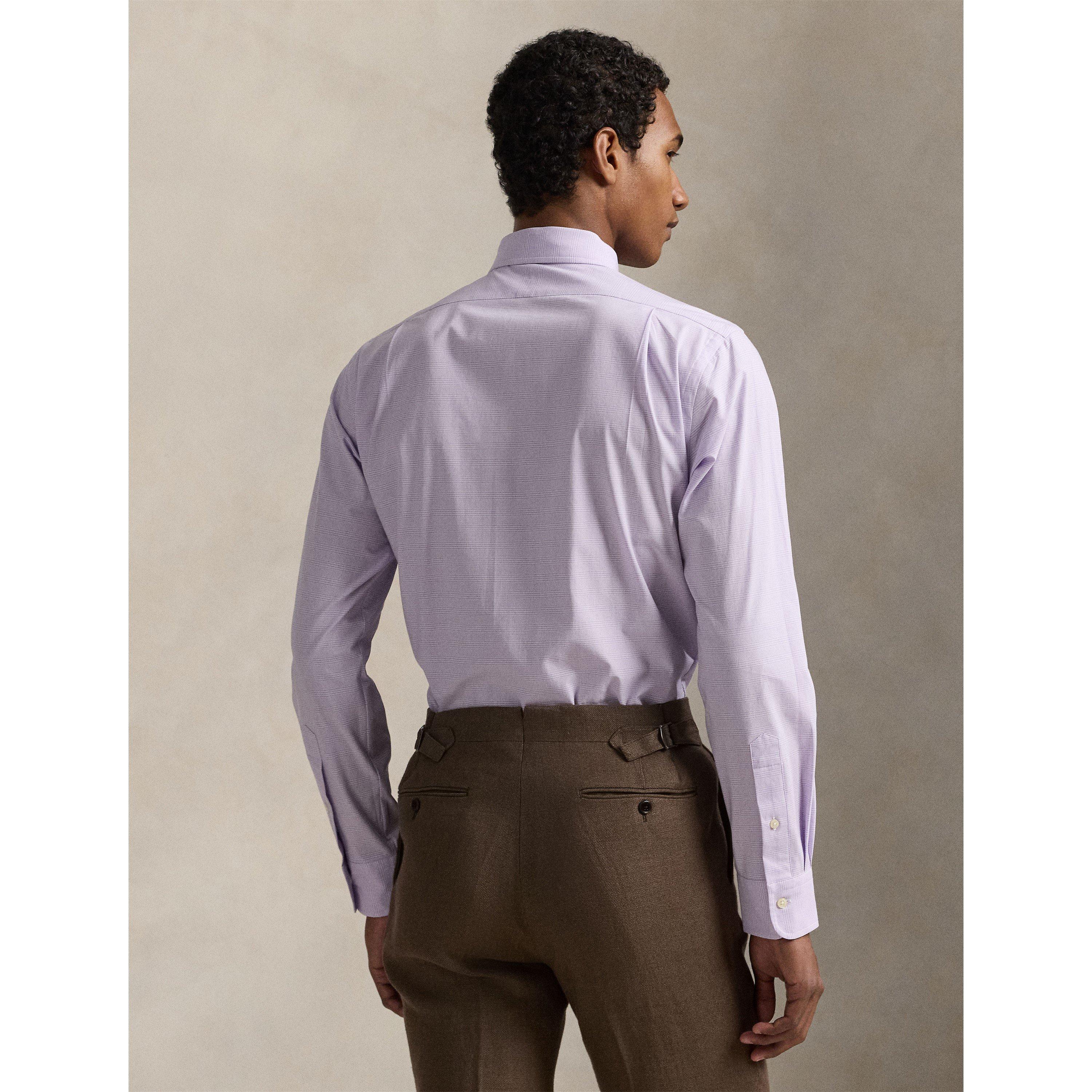 Light Lilac - Polo Ralph Lauren - Men's Poplin Check Long-Sleeve Patterned Shirt - 3
