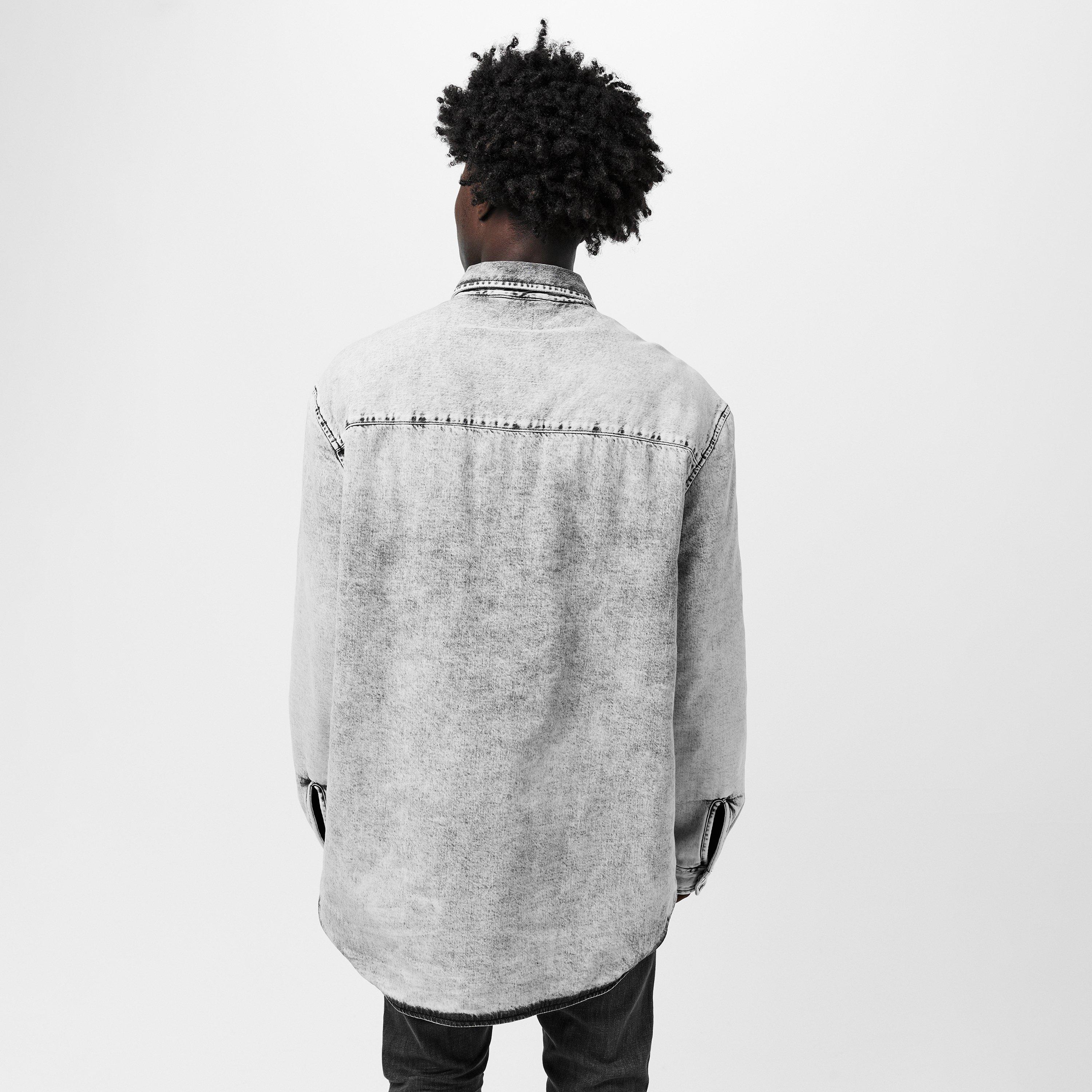 Black/Grey Denm - Diesel - Men's Long-Sleeve Plain Shirt - 4