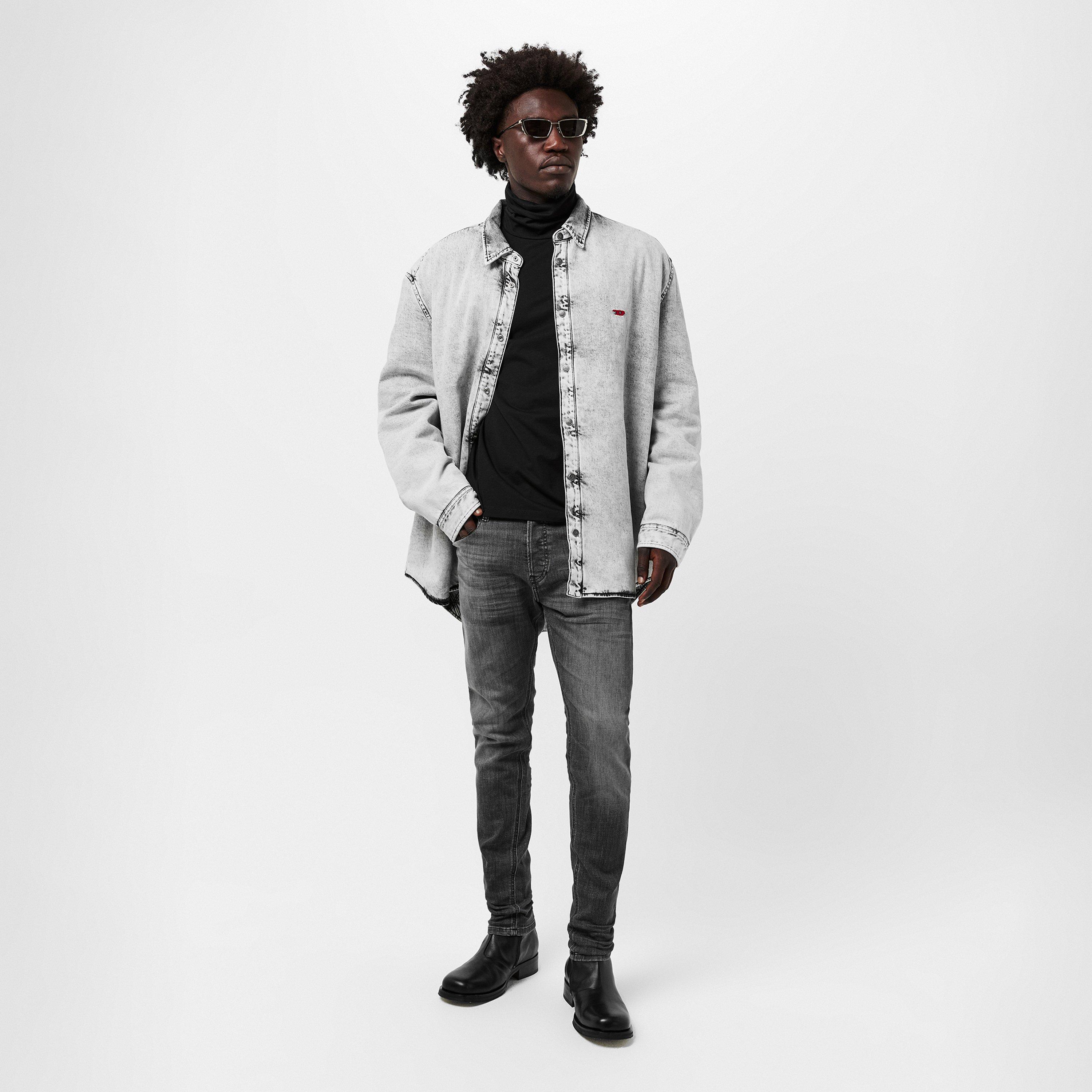 Black/Grey Denm - Diesel - Men's Long-Sleeve Plain Shirt - 6