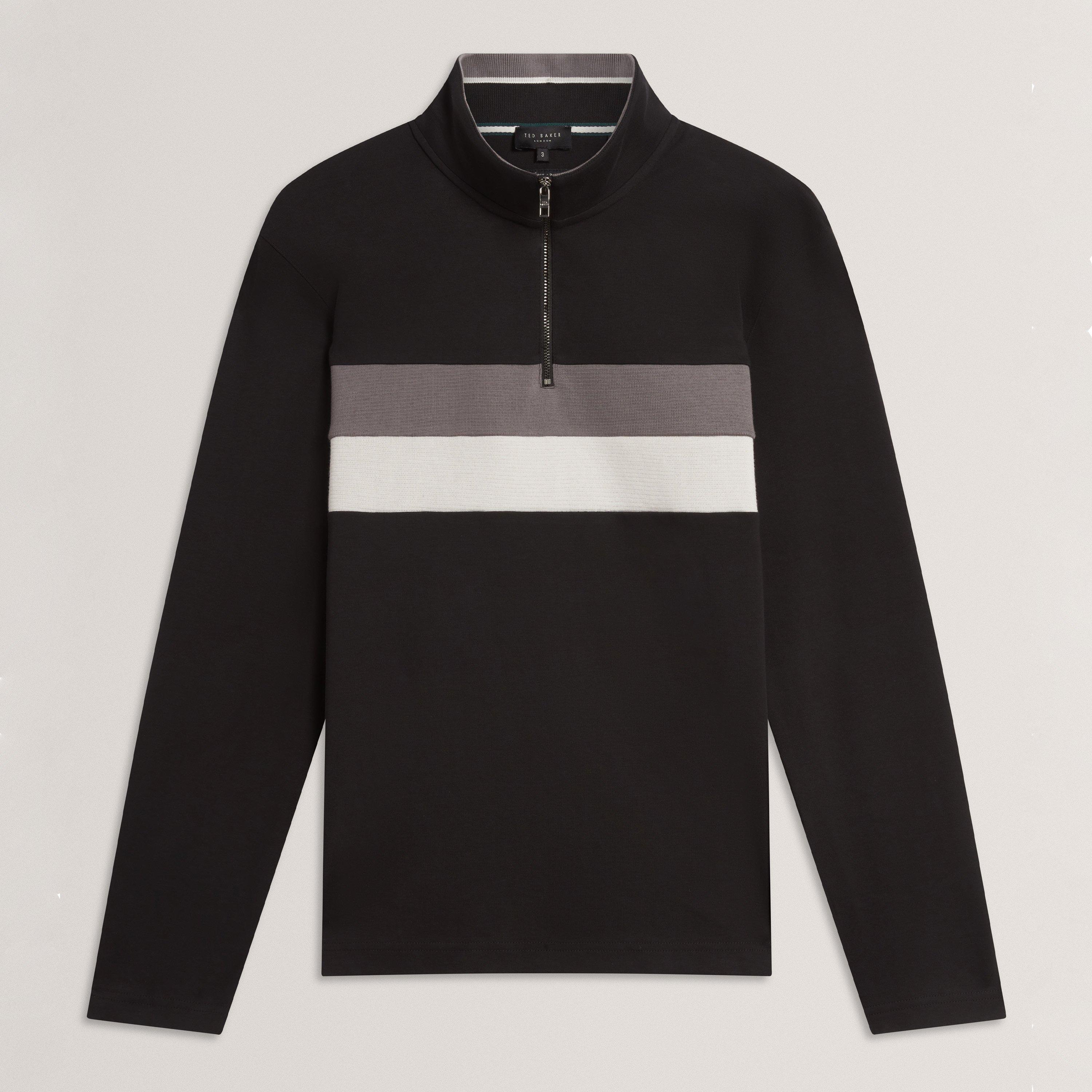 Ted Baker Men's 1/4 Zip Fleece - Black - L (4)