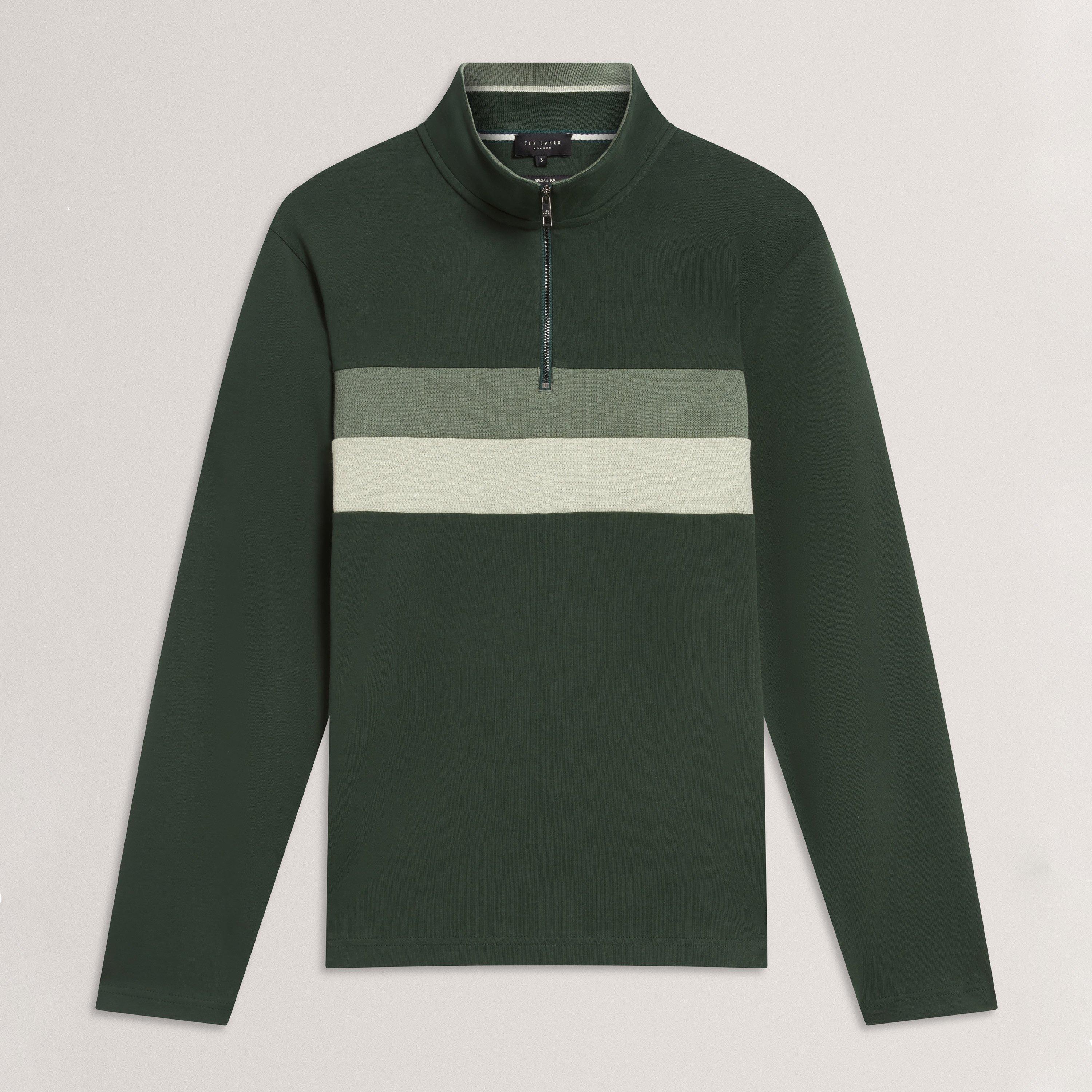 Ted Baker Men's 1/4 Zip Fleece - Green - L (4)