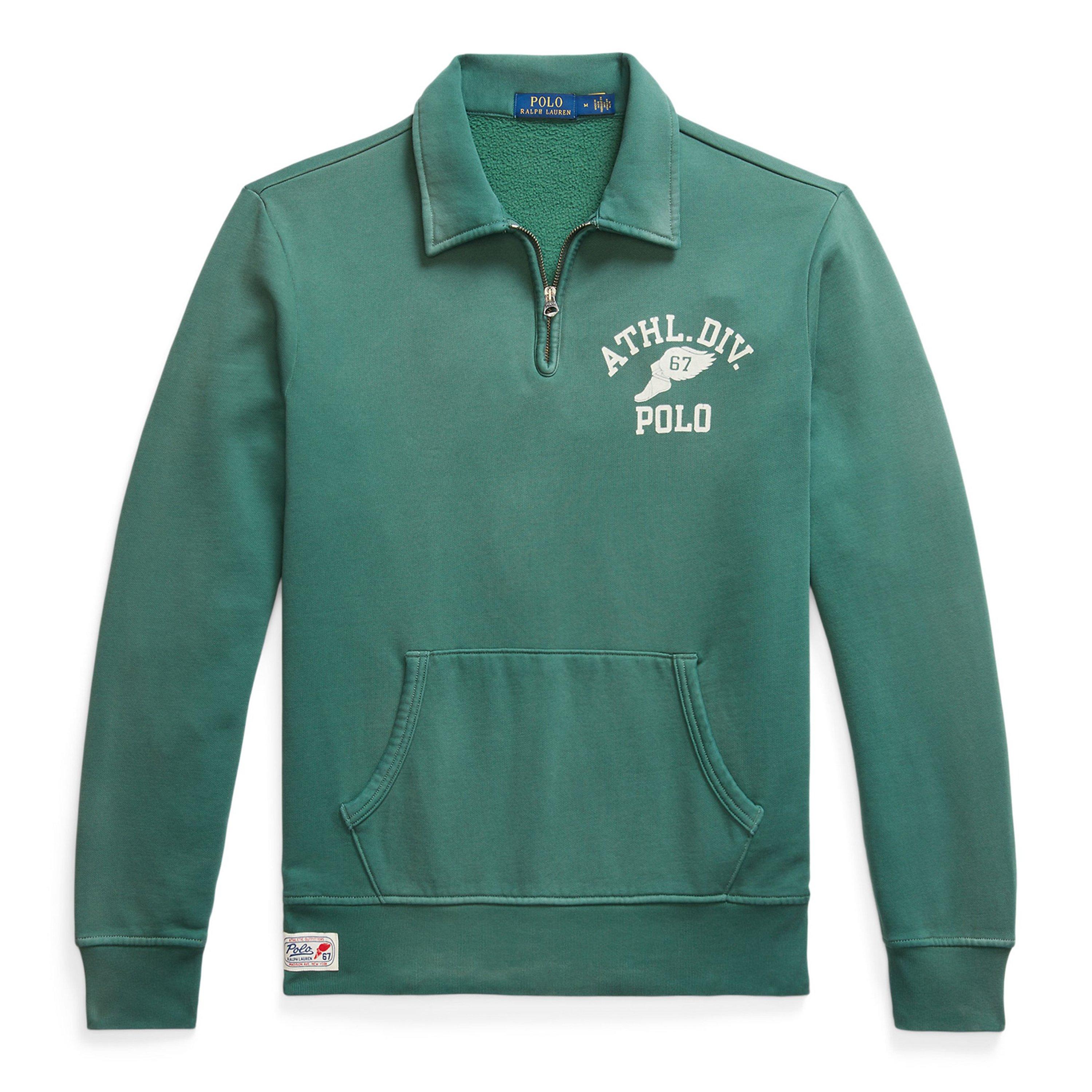 Washed Forest - Polo Ralph Lauren - Men's Quarter Zip Fleece Pullover - 1