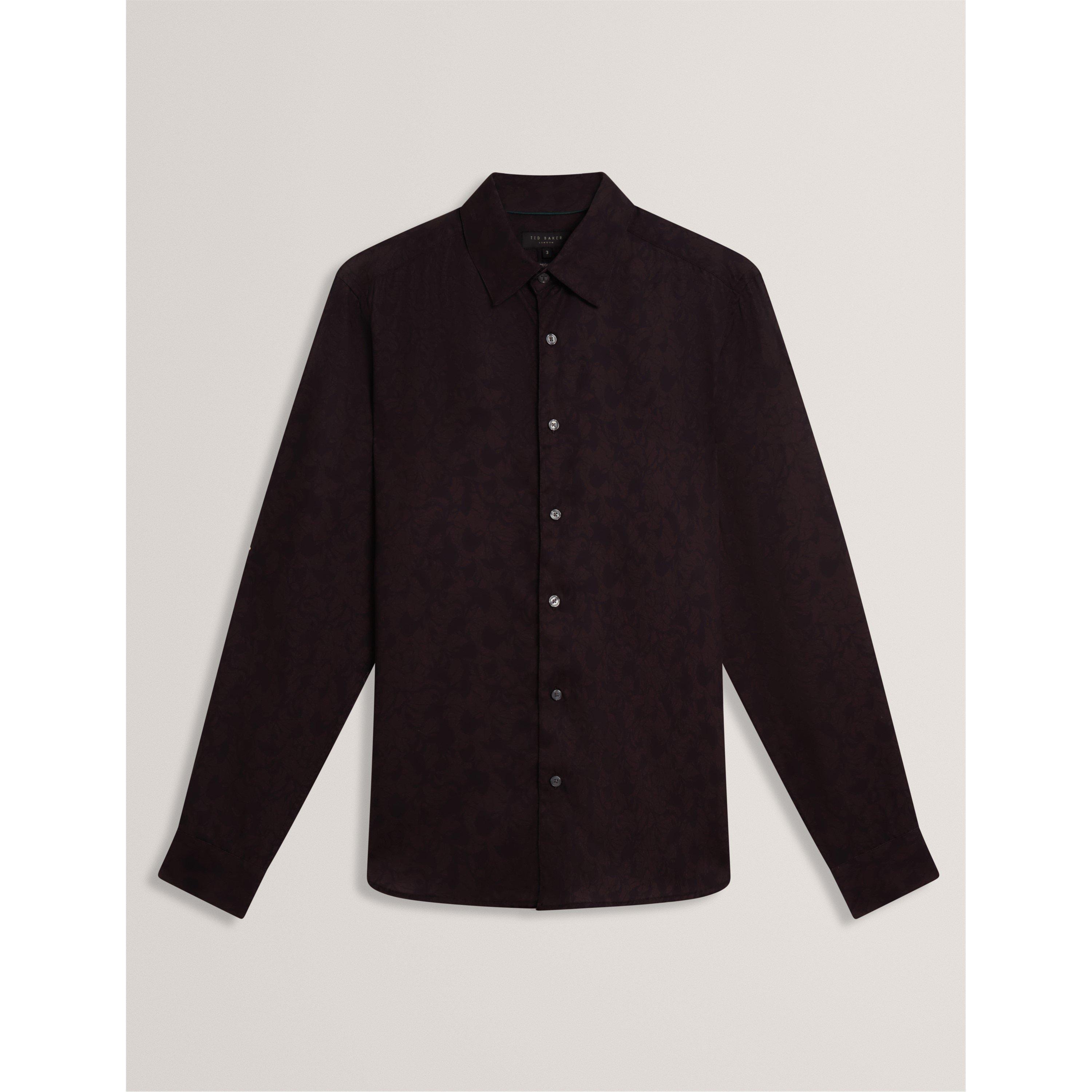 Ted Baker Men's Floral Long-Sleeve Patterned Shirt - Dk-Brown - Size L (4)