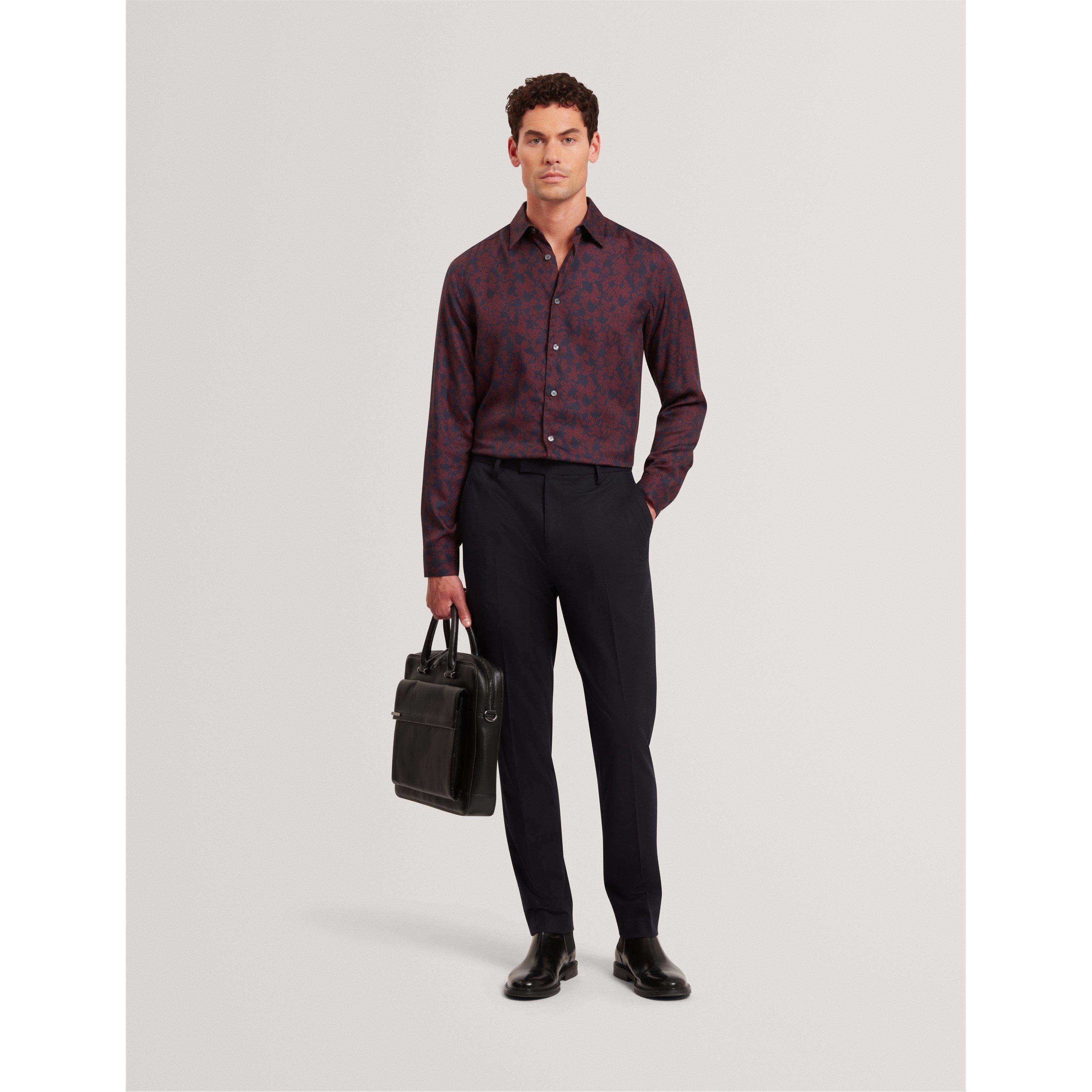 Borgogna - Ted Baker - Men's Floral Long-Sleeve Patterned Shirt - 5