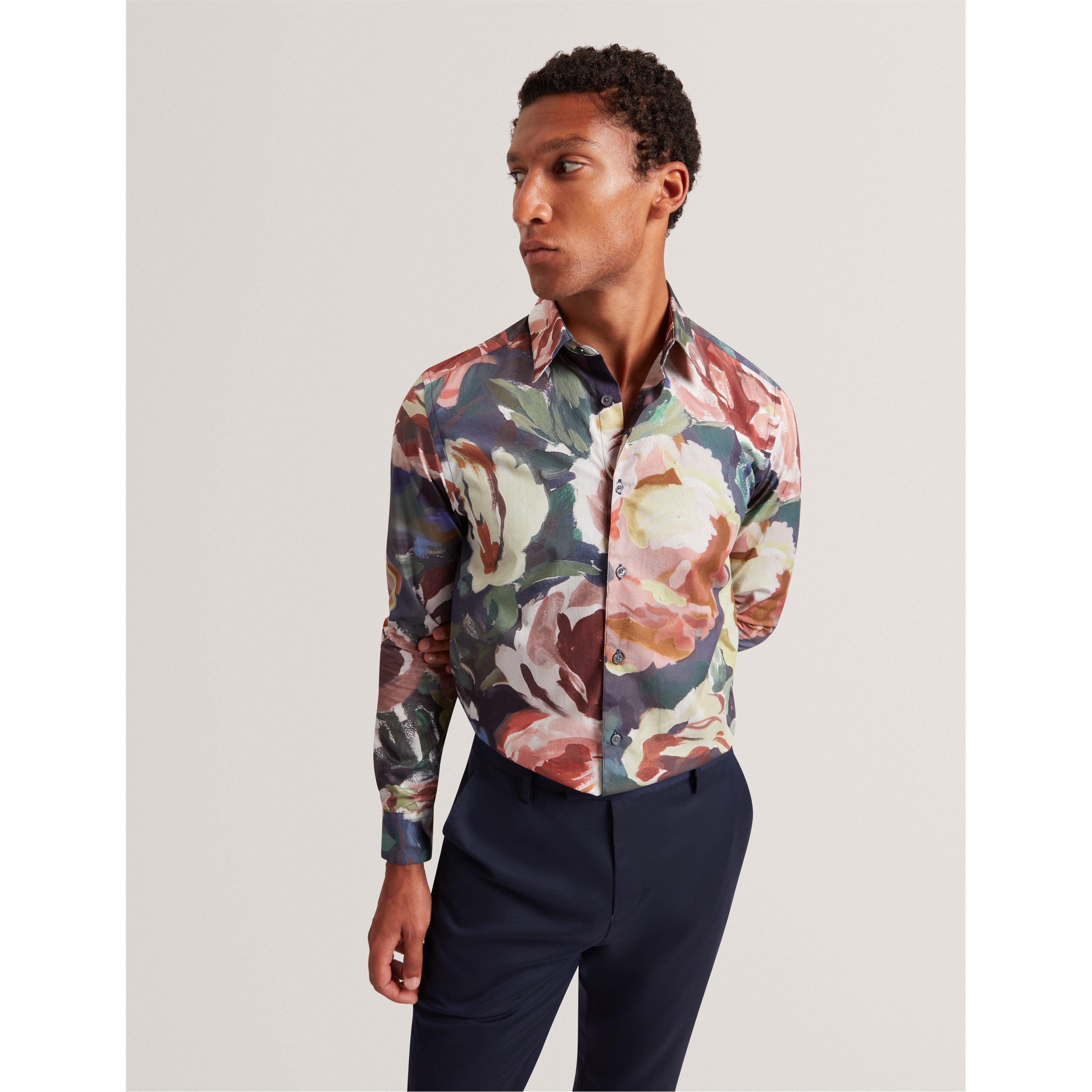 Multicol - Ted Baker - Men's Floral Long-Sleeve Patterned Shirt - 2