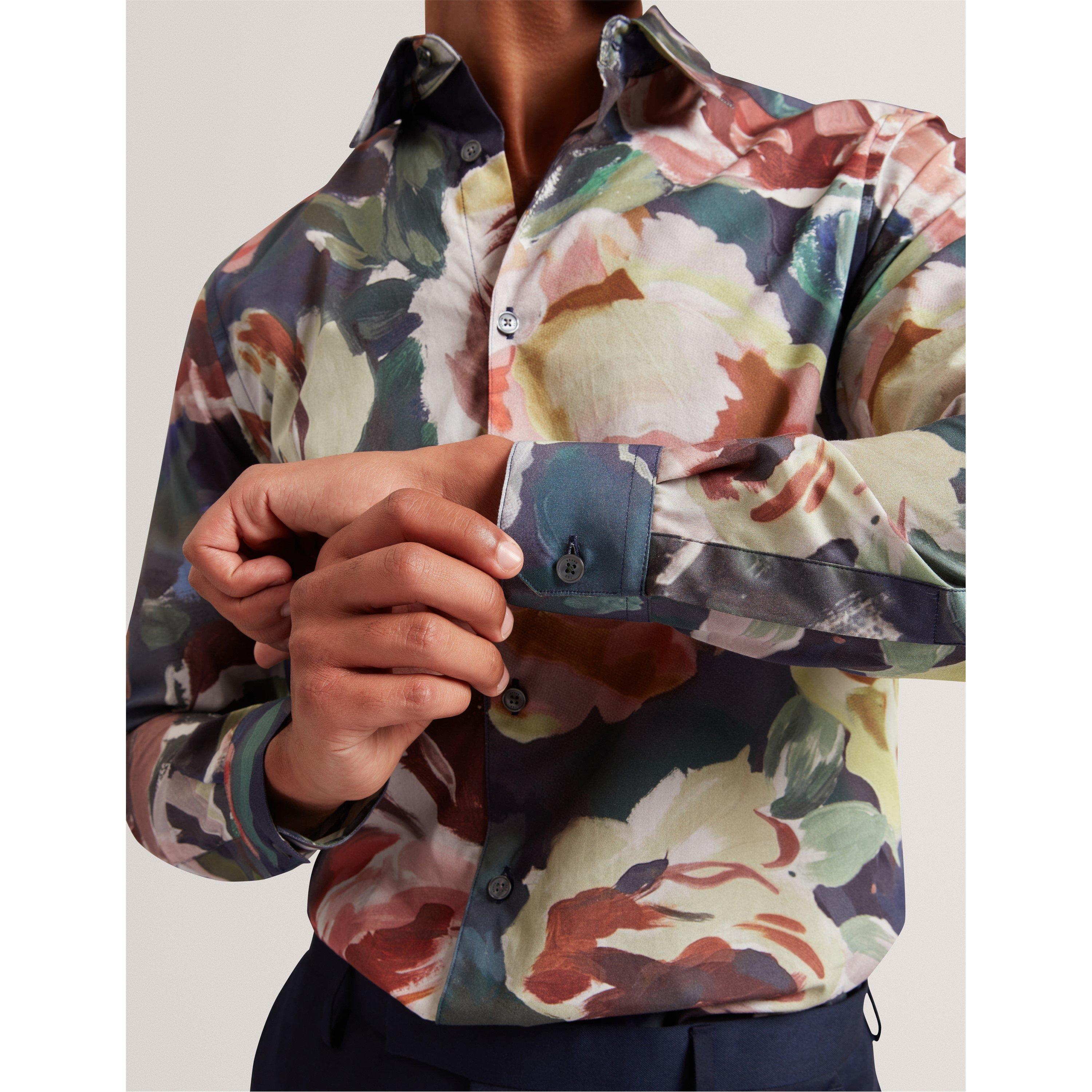 Multicol - Ted Baker - Men's Floral Long-Sleeve Patterned Shirt - 4