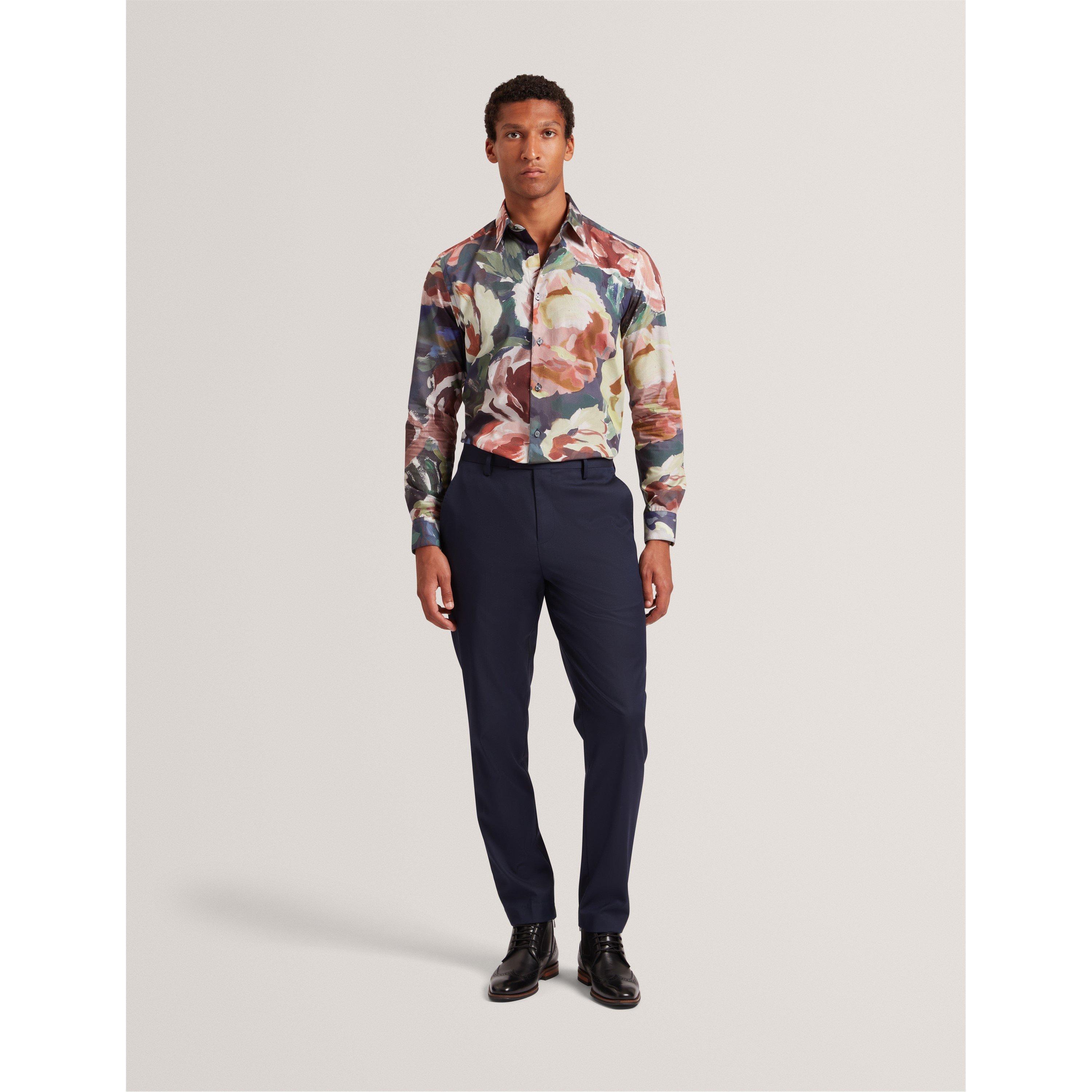 Multicol - Ted Baker - Men's Floral Long-Sleeve Patterned Shirt - 5