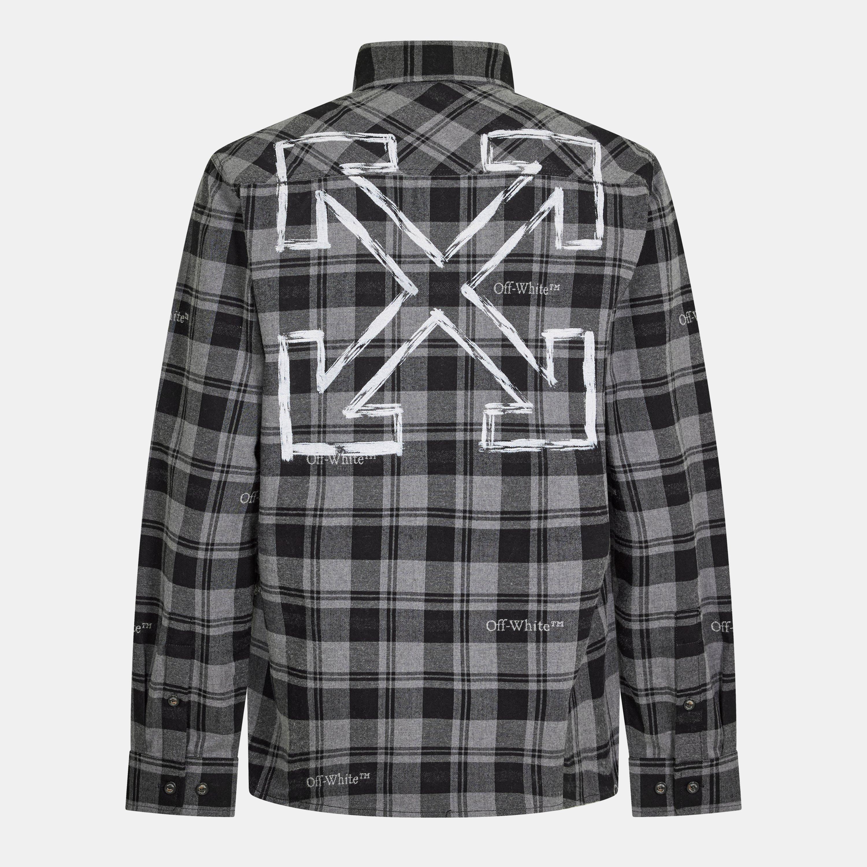 Grey/White - Off White - Men's Long-Sleeve Dress Shirt - 2