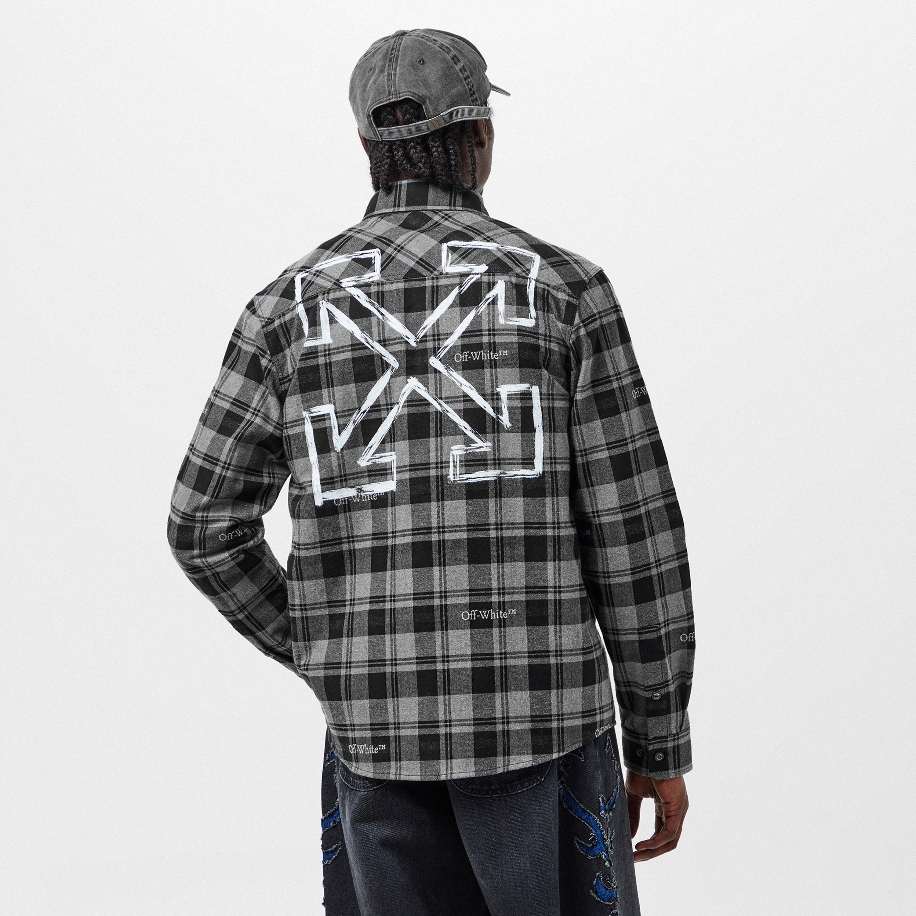 Grey/White - Off White - Men's Long-Sleeve Dress Shirt - 4