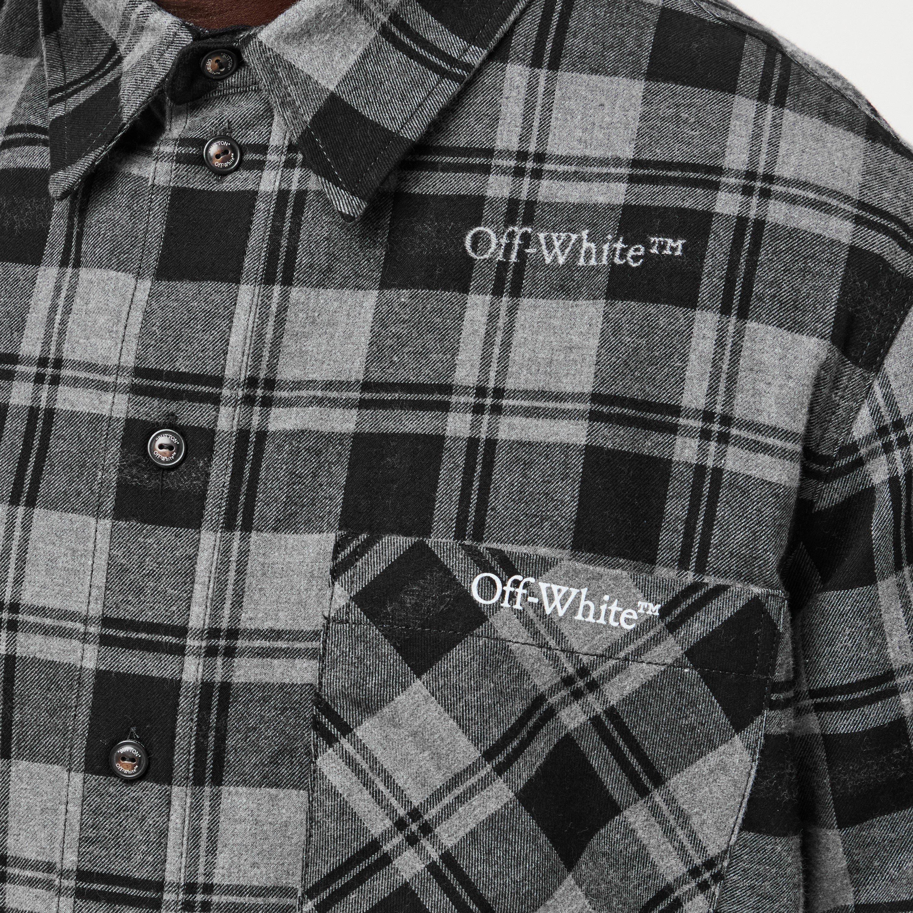 Grey/White - Off White - Men's Long-Sleeve Dress Shirt - 5