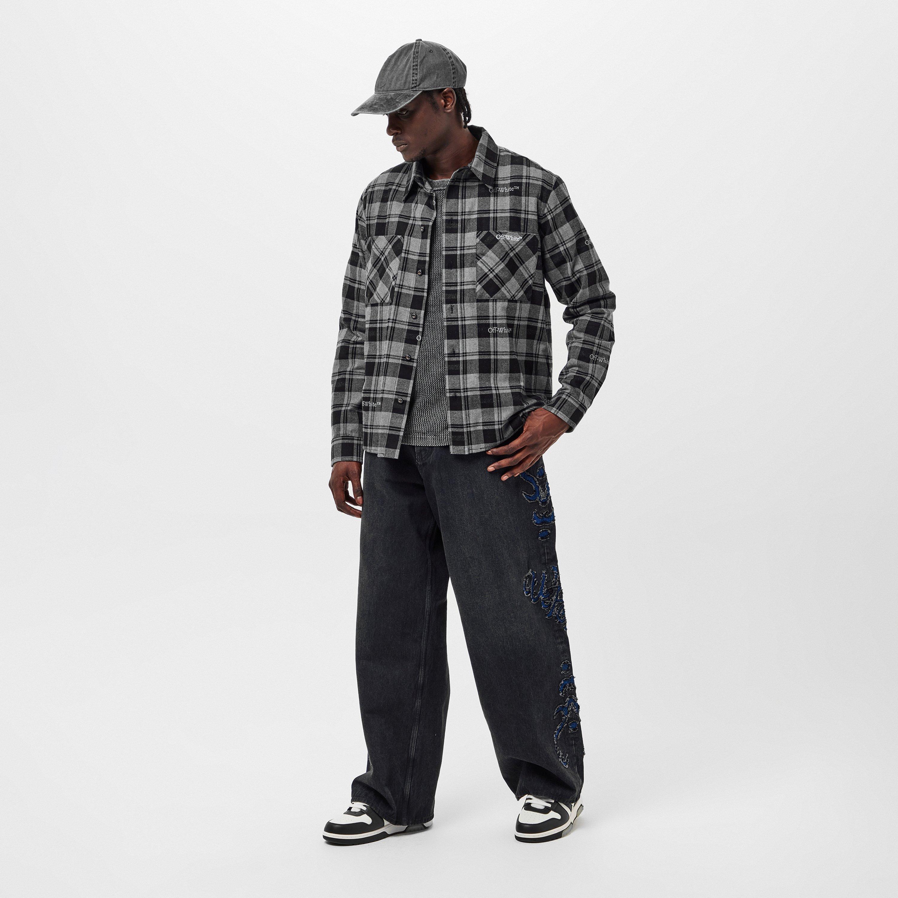 Grey/White - Off White - Men's Long-Sleeve Dress Shirt - 6