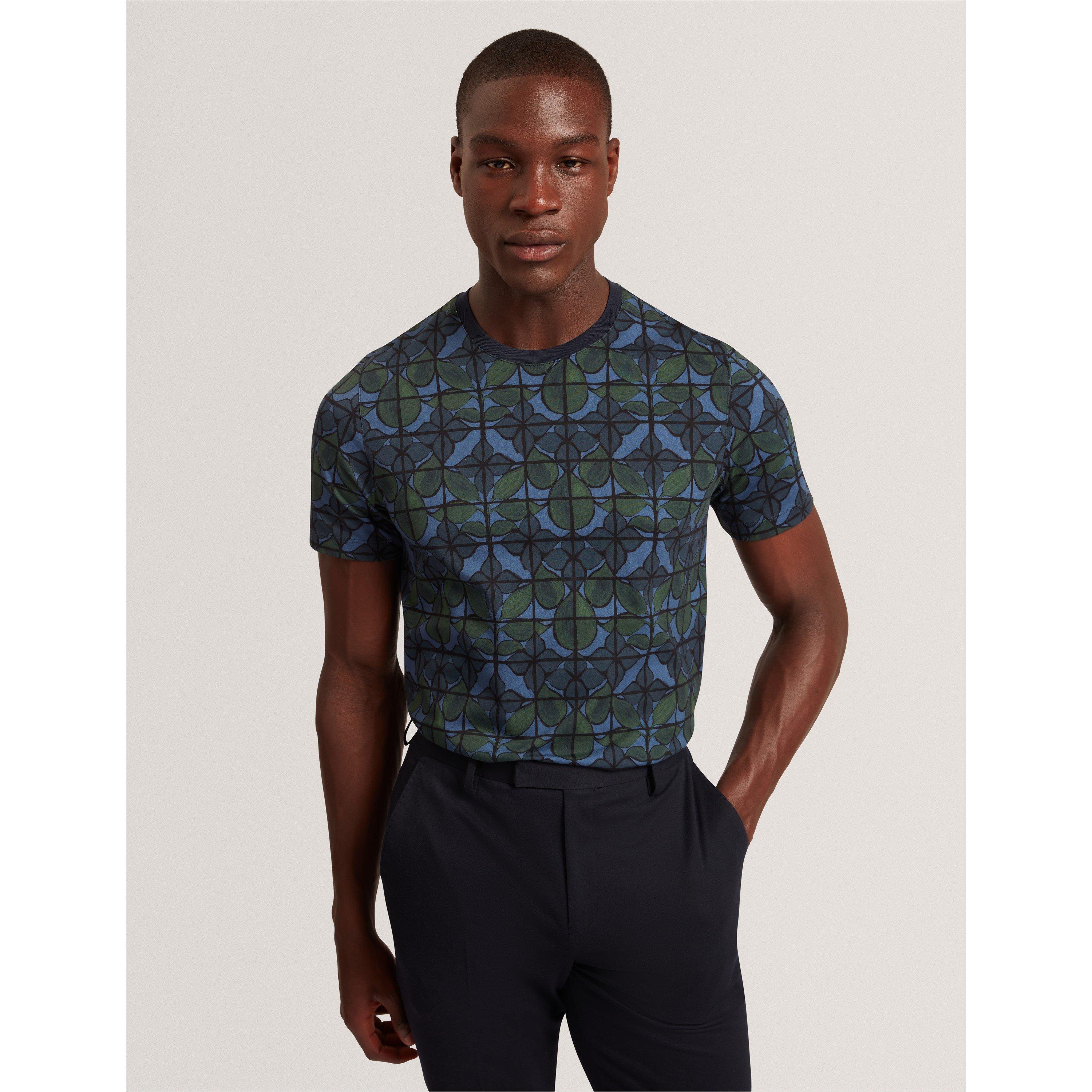 Blu navy - Ted Baker - Men's Floral Long-Sleeve Patterned Shirt - 2