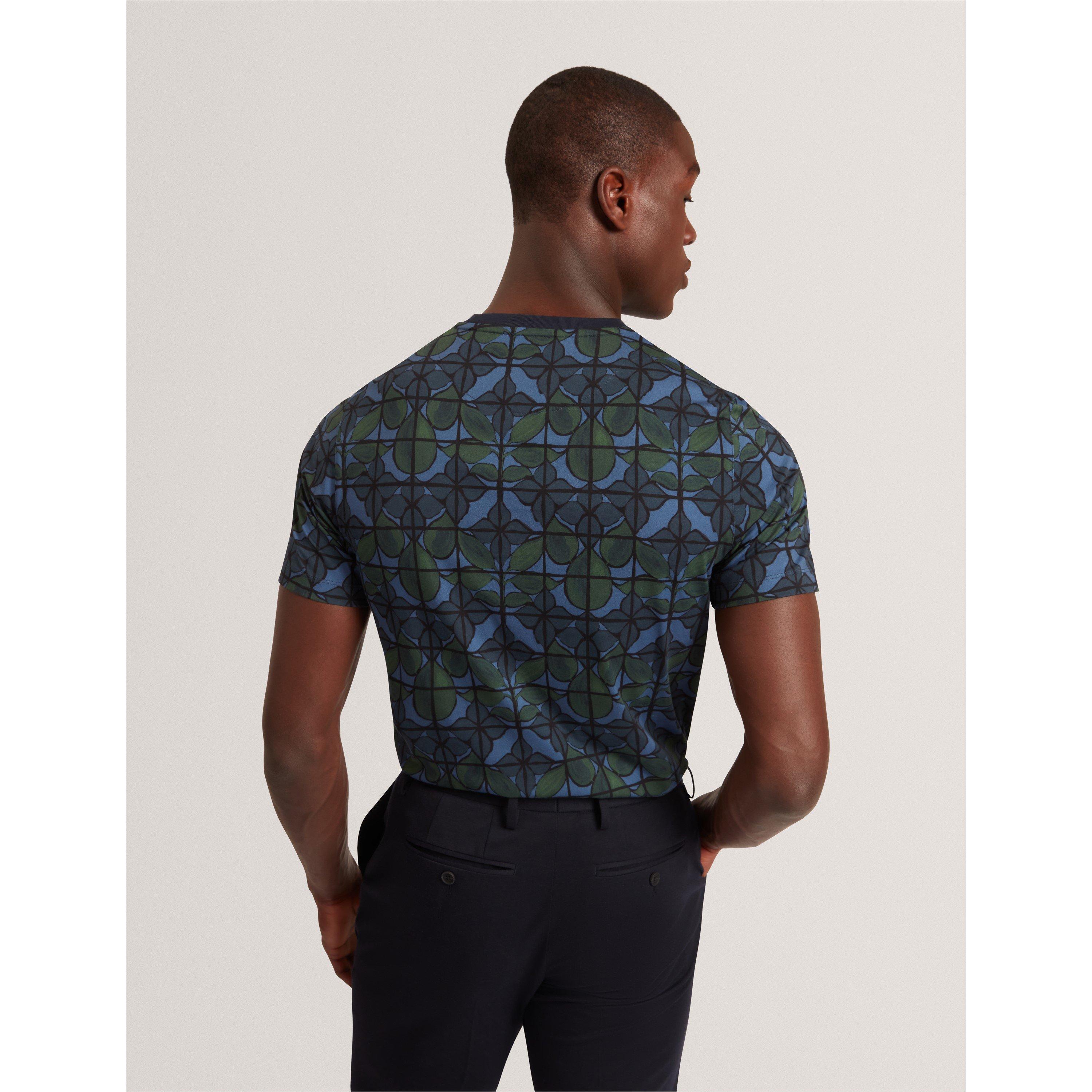 Blu navy - Ted Baker - Men's Floral Long-Sleeve Patterned Shirt - 3