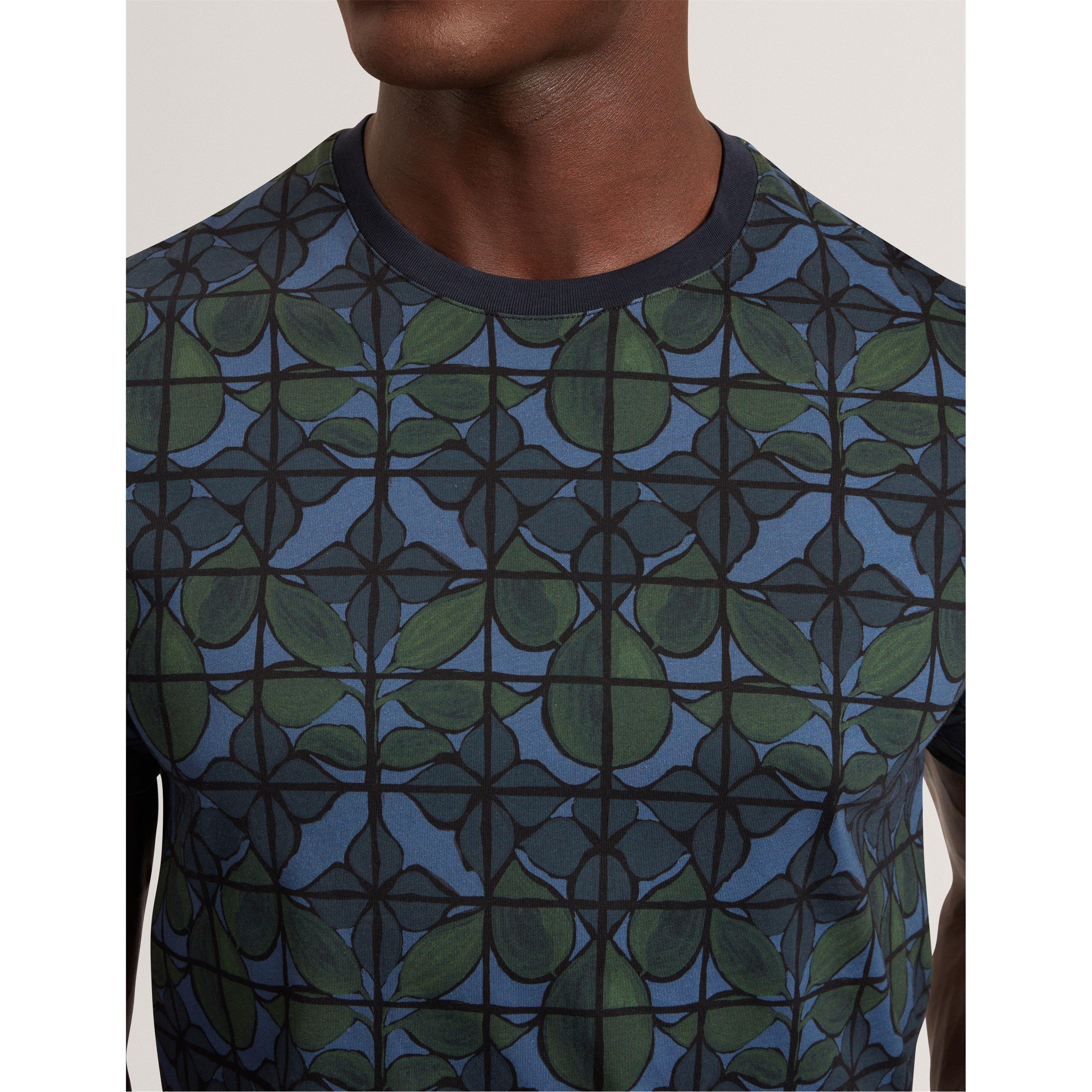 Blu navy - Ted Baker - Men's Floral Long-Sleeve Patterned Shirt - 4