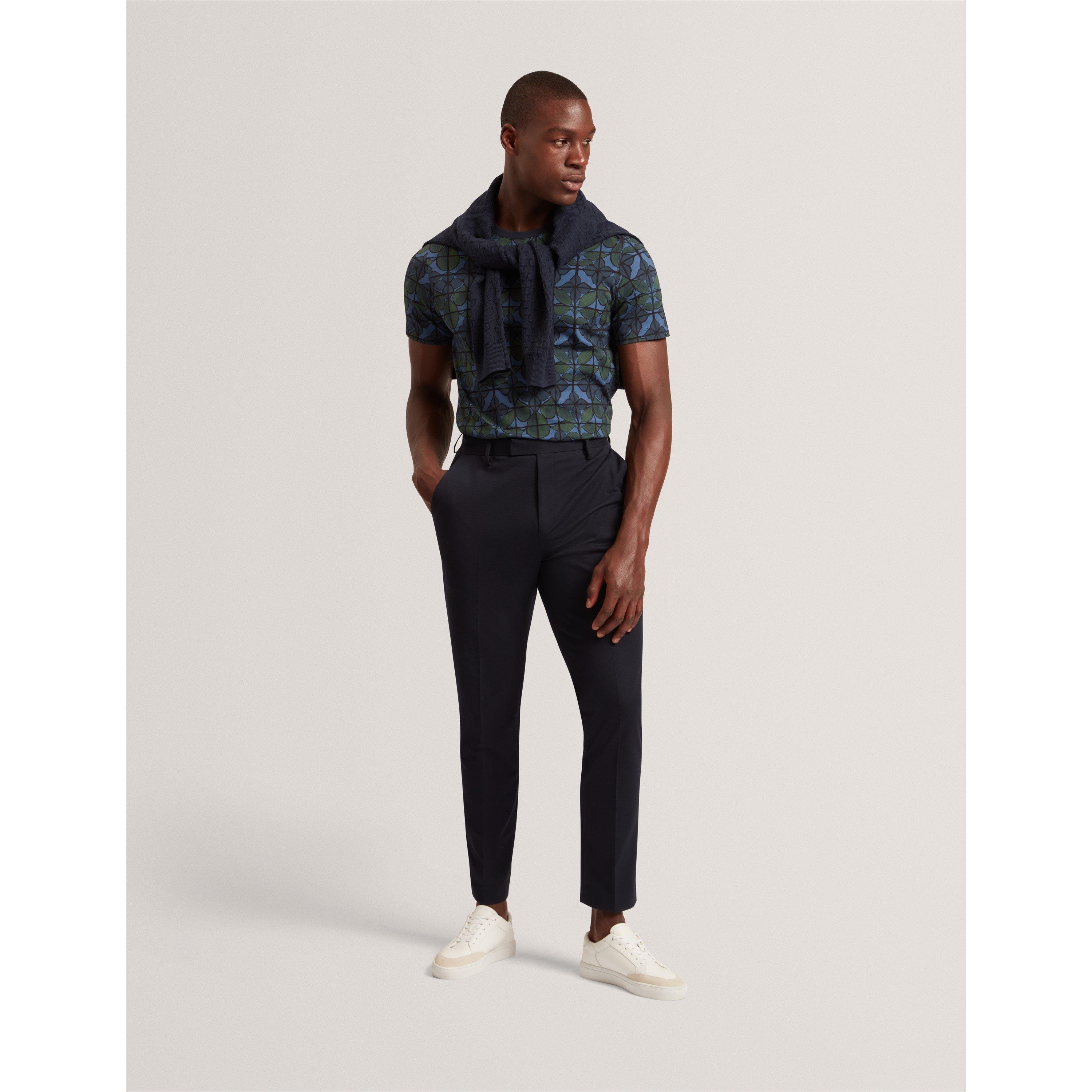 Blu navy - Ted Baker - Men's Floral Long-Sleeve Patterned Shirt - 5