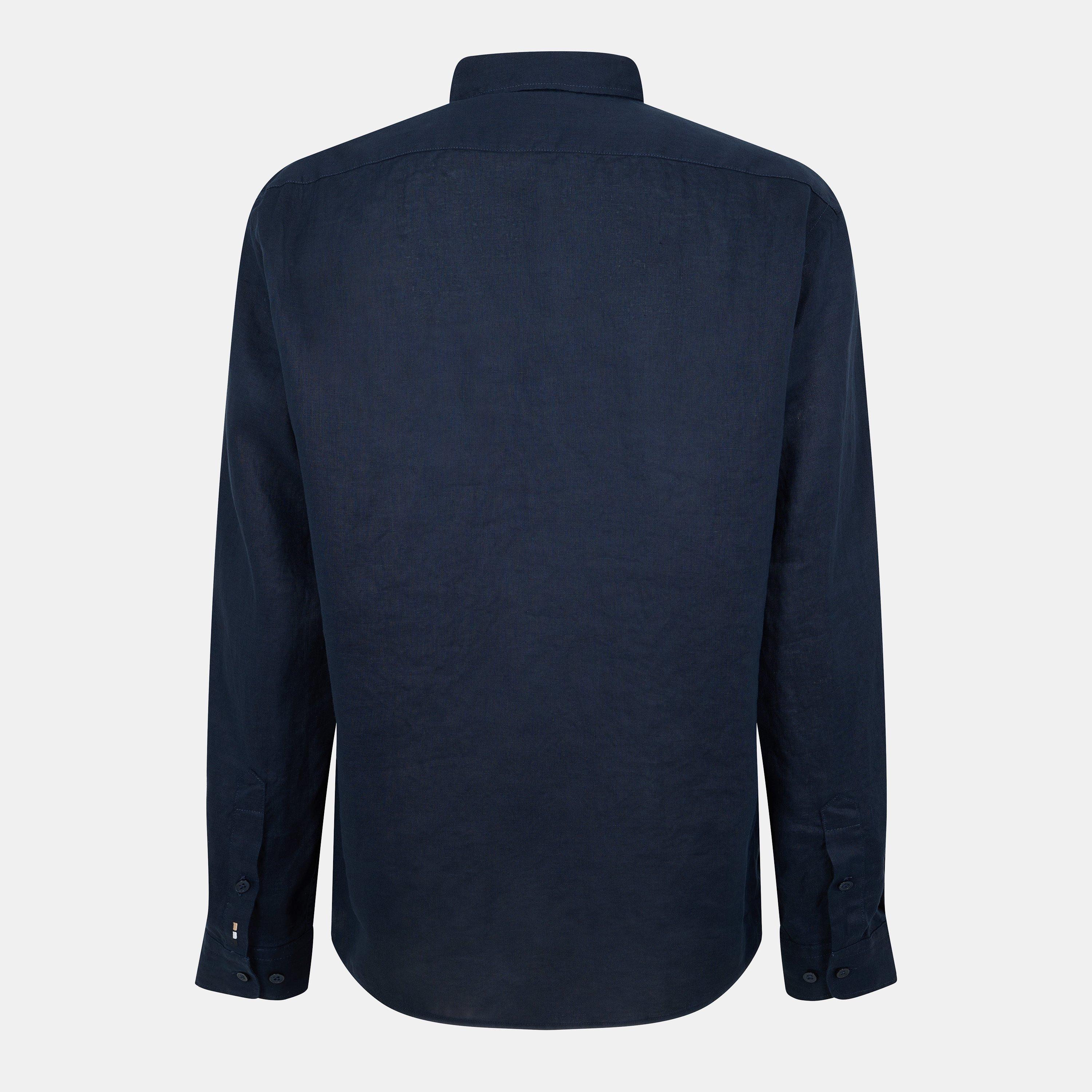 Dark Blue - Boss - Liam Oxford Long-Sleeve Shirt - 2