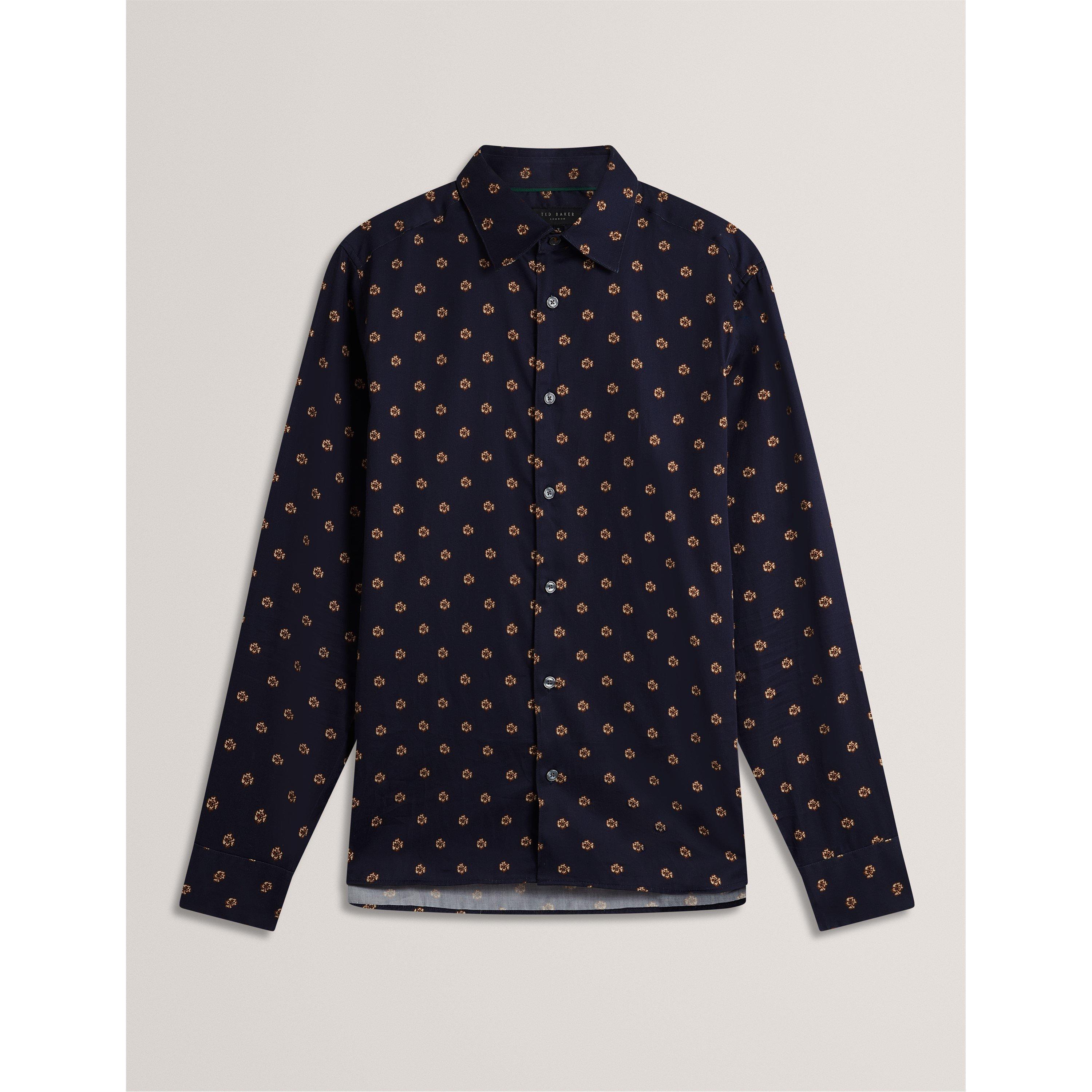 Ted Baker Men's Floral Long-Sleeve Patterned Shirt - Navy - Size M (3)