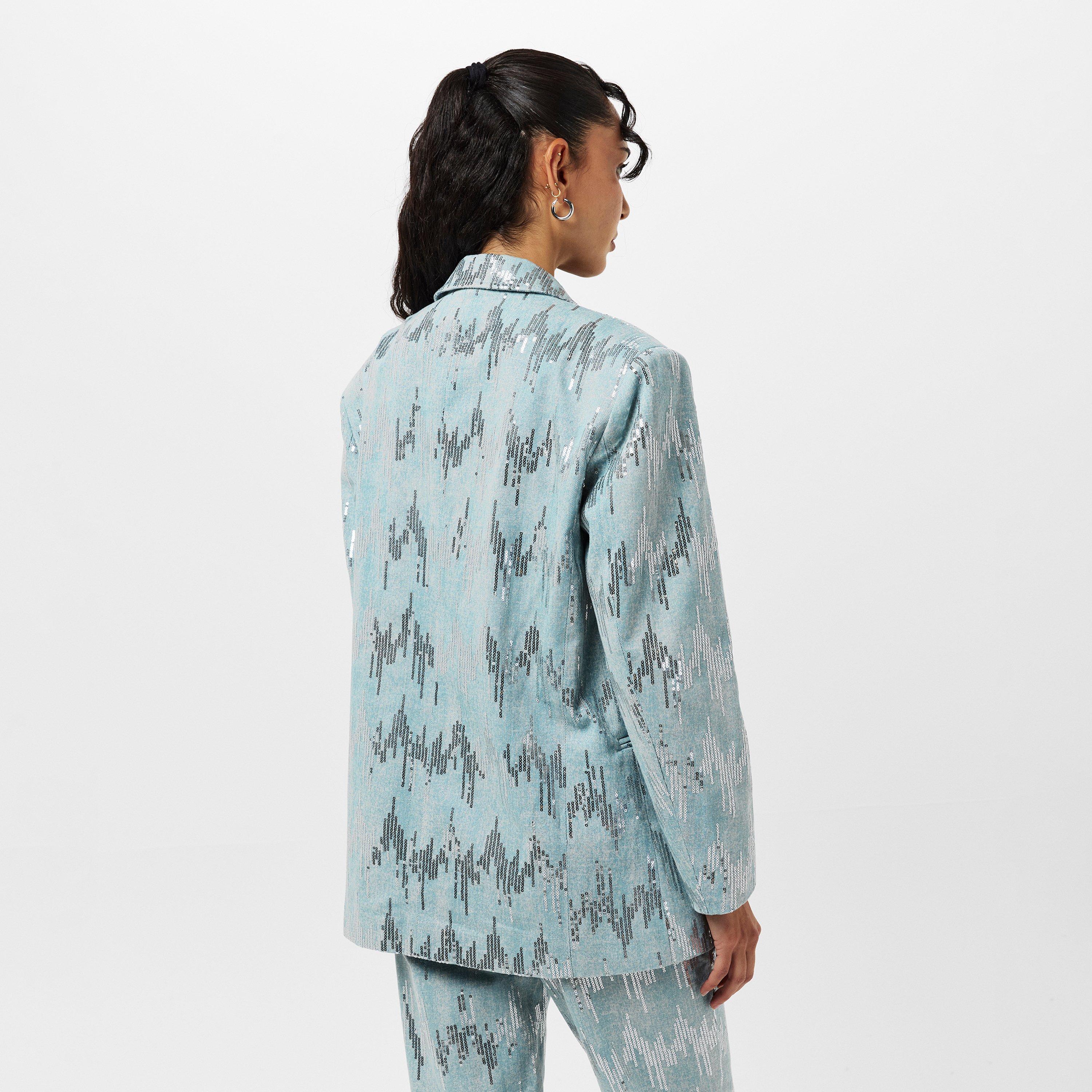 Blue - AmyLynn - Structured Denim Blazer - 4