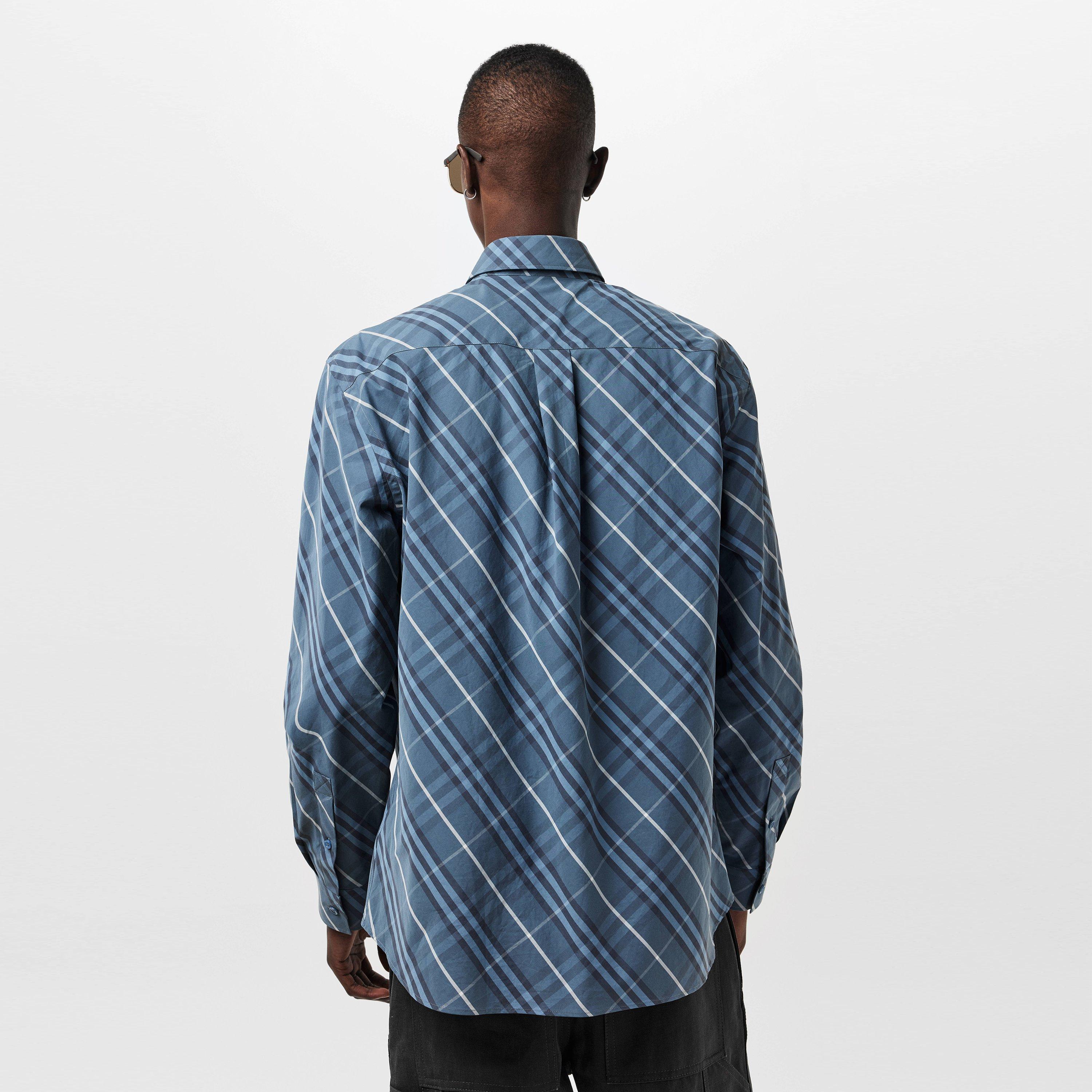 Pewter - Burberry - Men's Burberry Check Long-Sleeve Patterned Shirt - 4