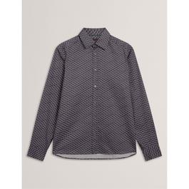Ted Baker Ted Baker LS Regular Fit Wave Geo Print Shirt