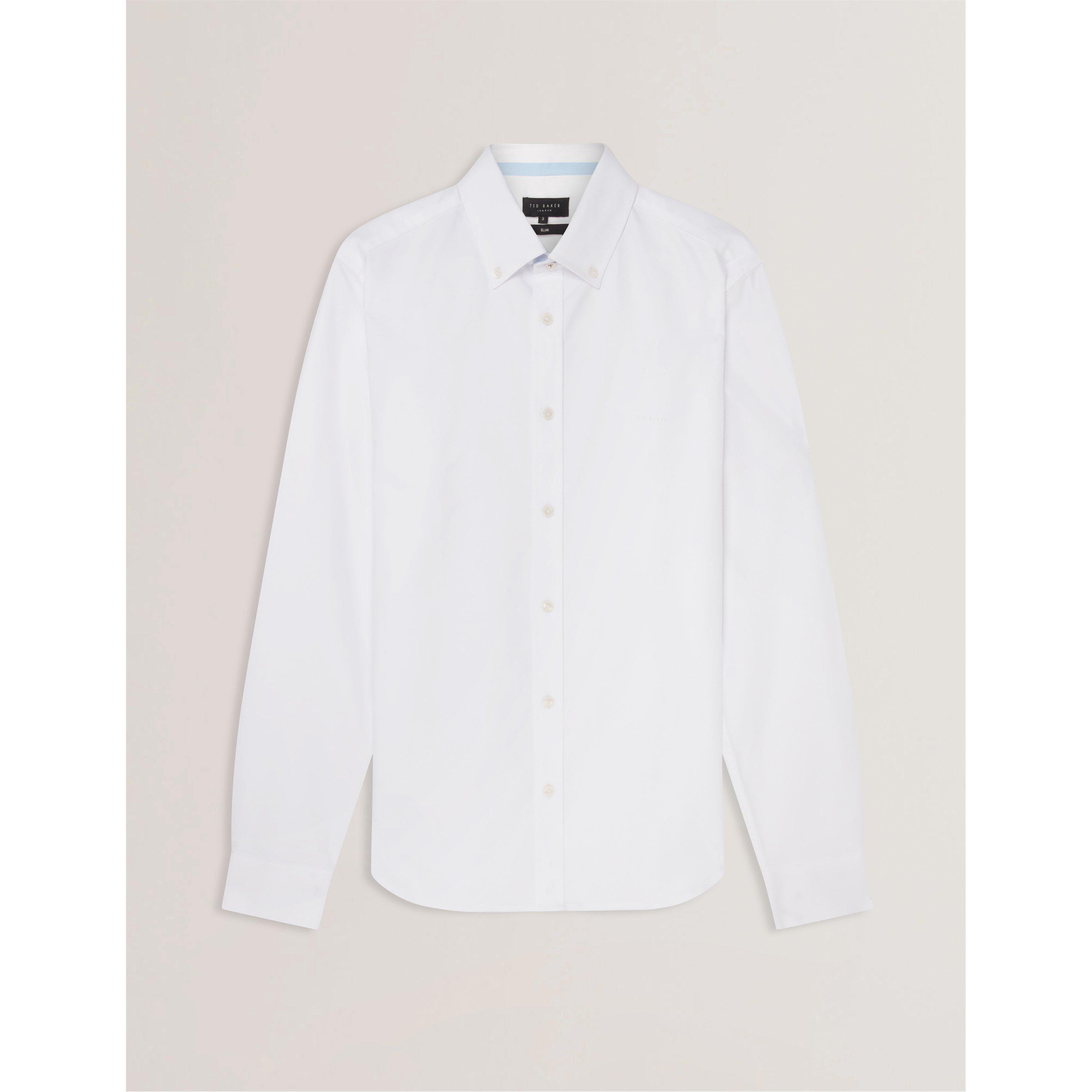 Ted Baker Men's Long-Sleeve Oxford Plain Shirt - White - XL (5)