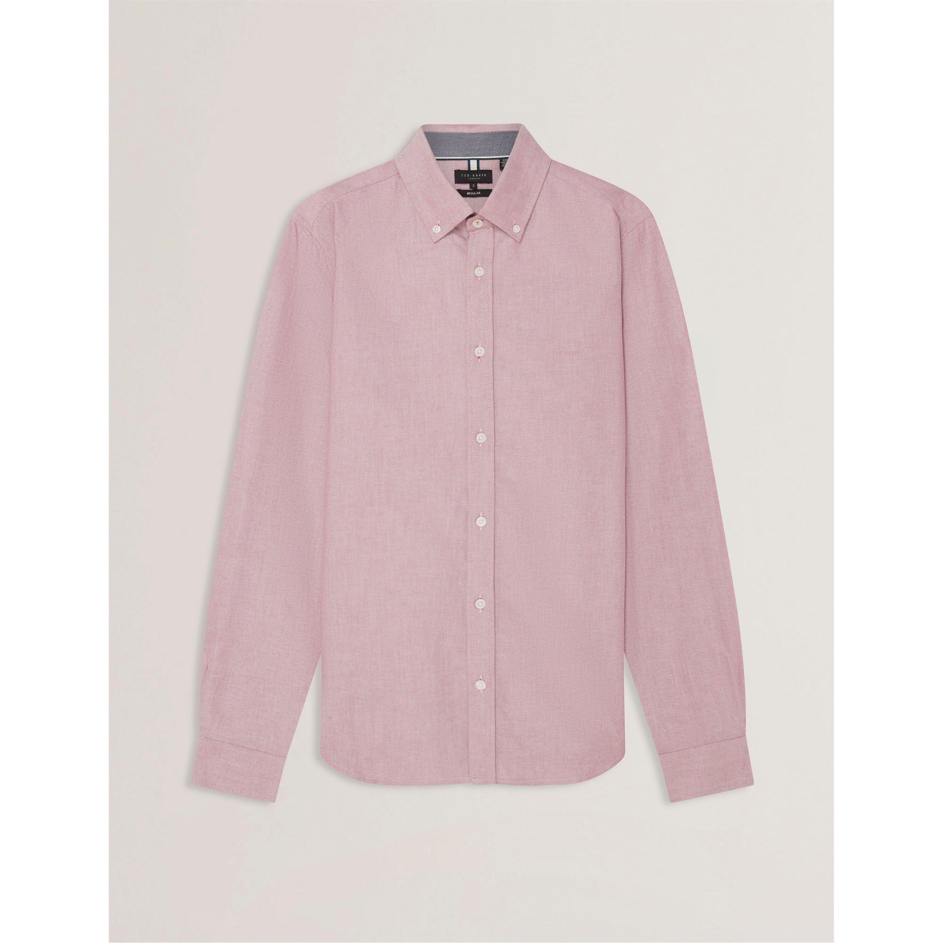 Ted Baker Men's Long-Sleeve Oxford Plain Shirt - Oxblood - S (2)