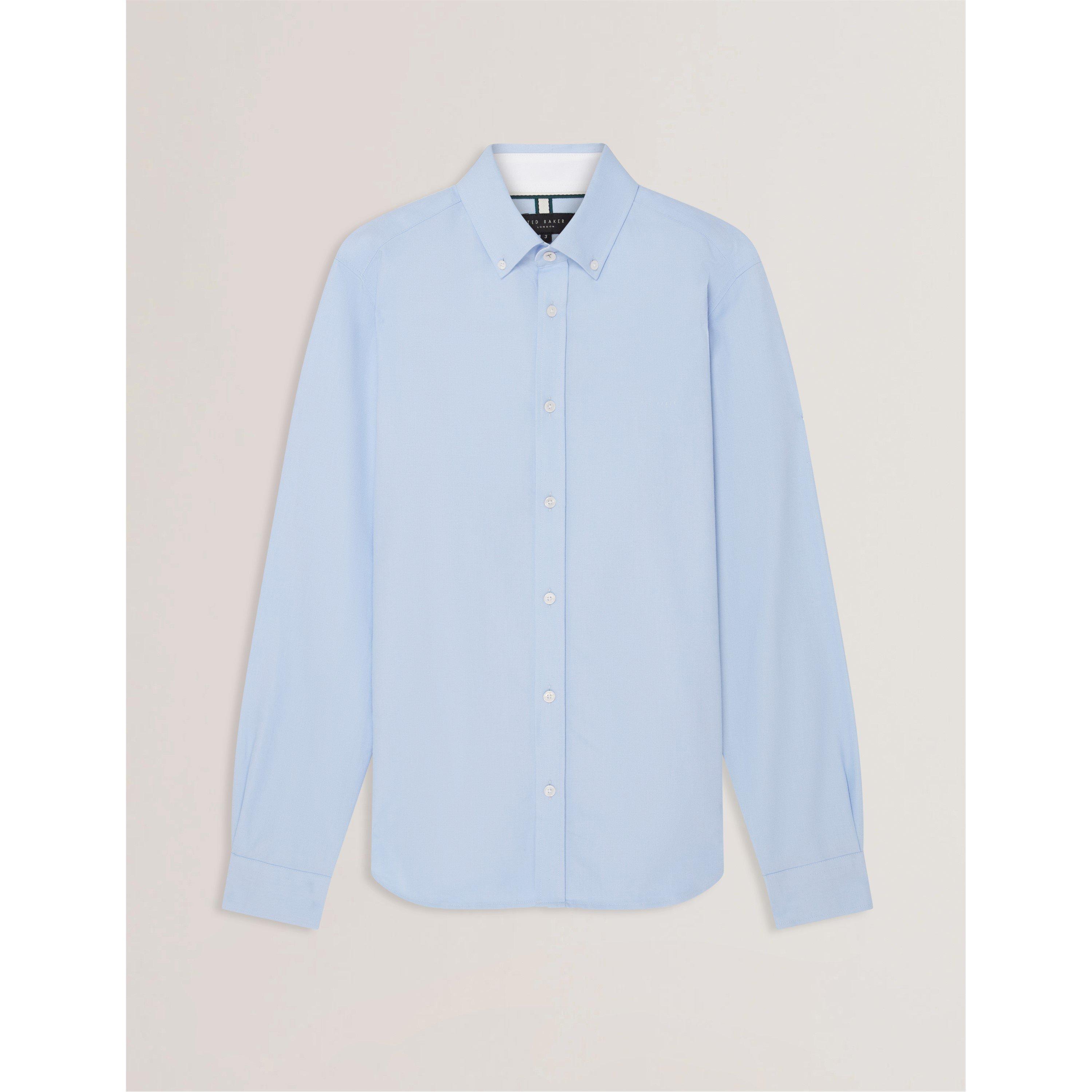 Ted Baker Men's Long-Sleeve Oxford Plain Shirt - Pl Blue - XL (5)