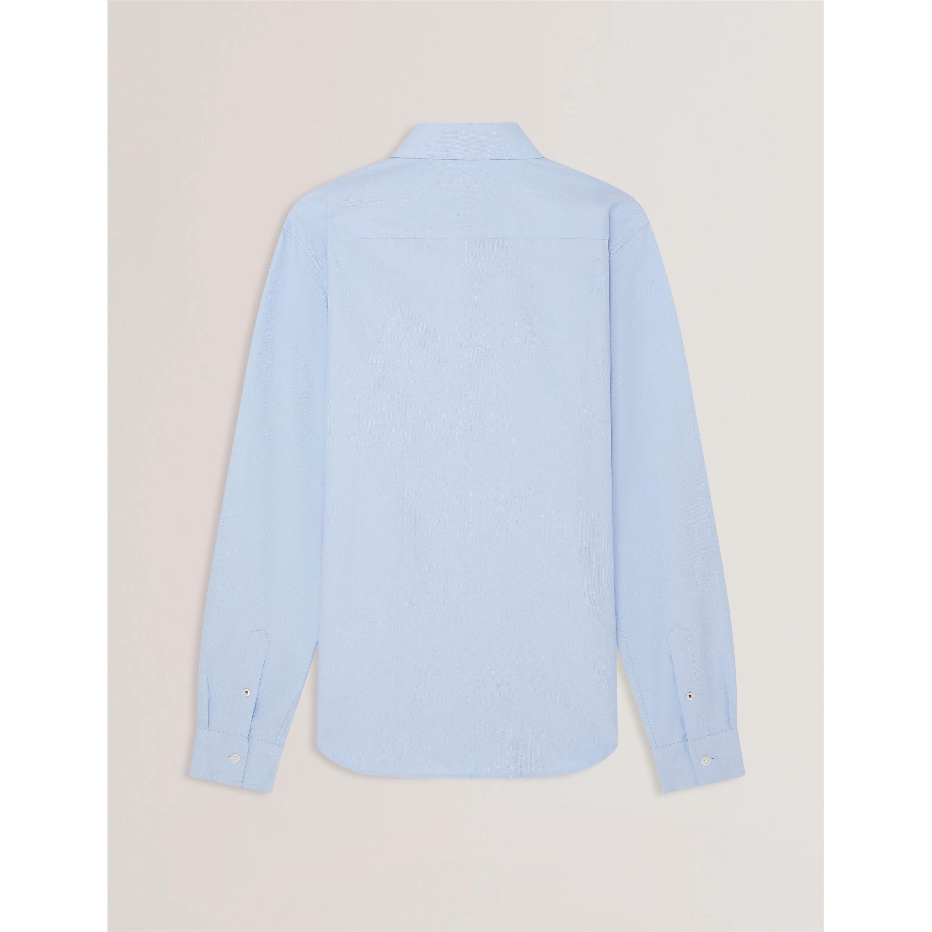 Pl Blue - Ted Baker - Men's Long-Sleeve Oxford Plain Shirt - 2