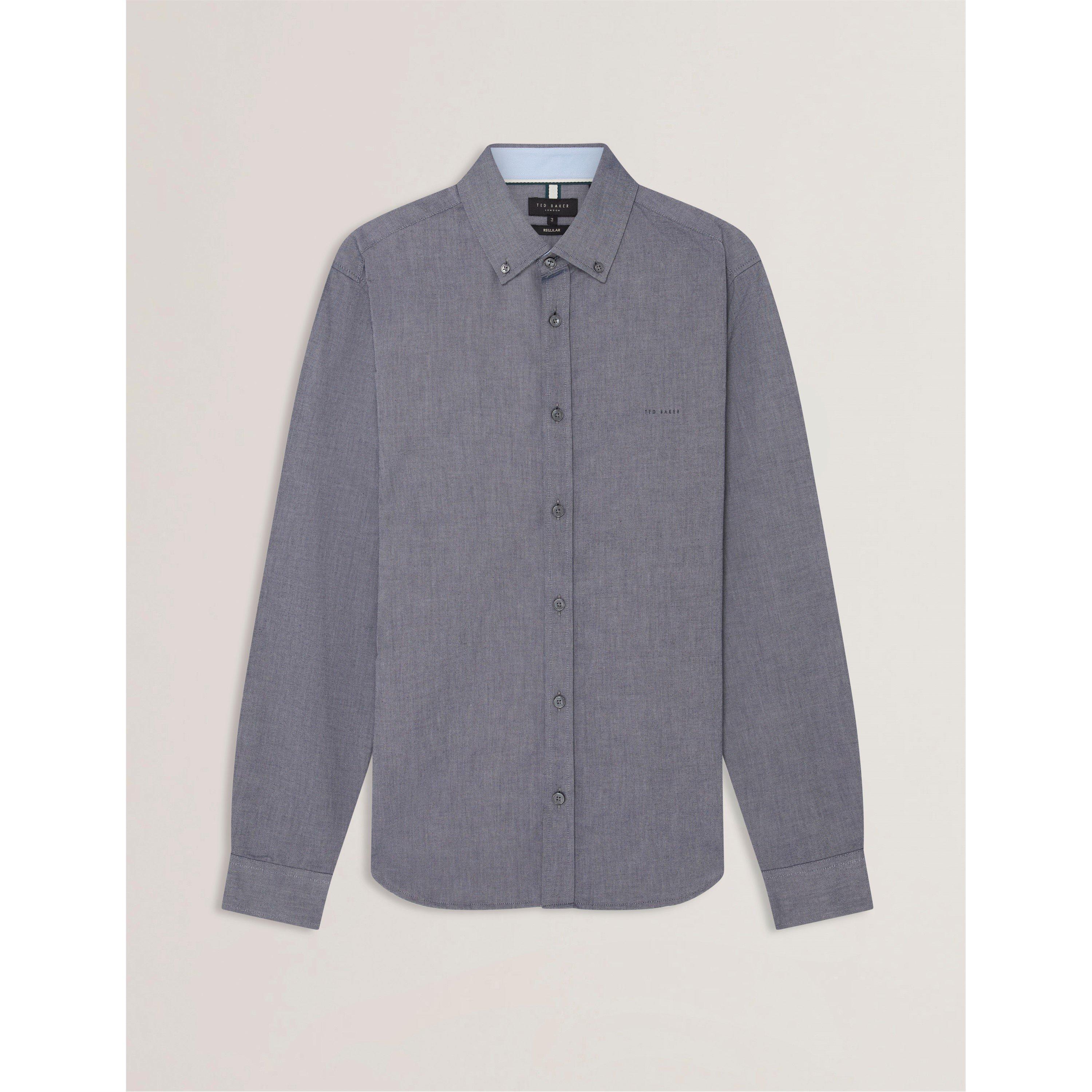 Ted Baker Men's Long-Sleeve Oxford Plain Shirt - Navy - XL (5)
