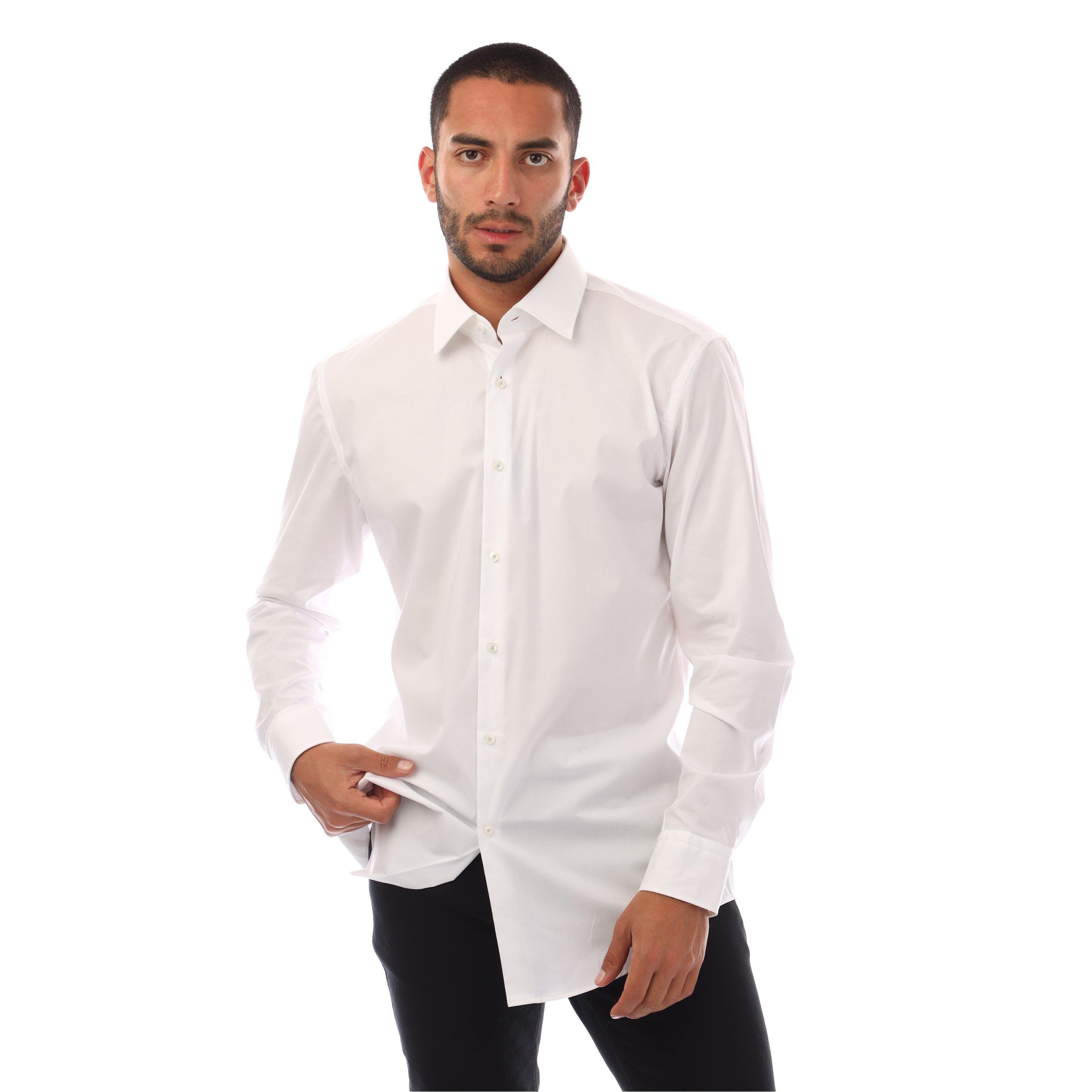 White - Boss - Men's Hank Knitted 214 Long-Sleeve Shirt - 2