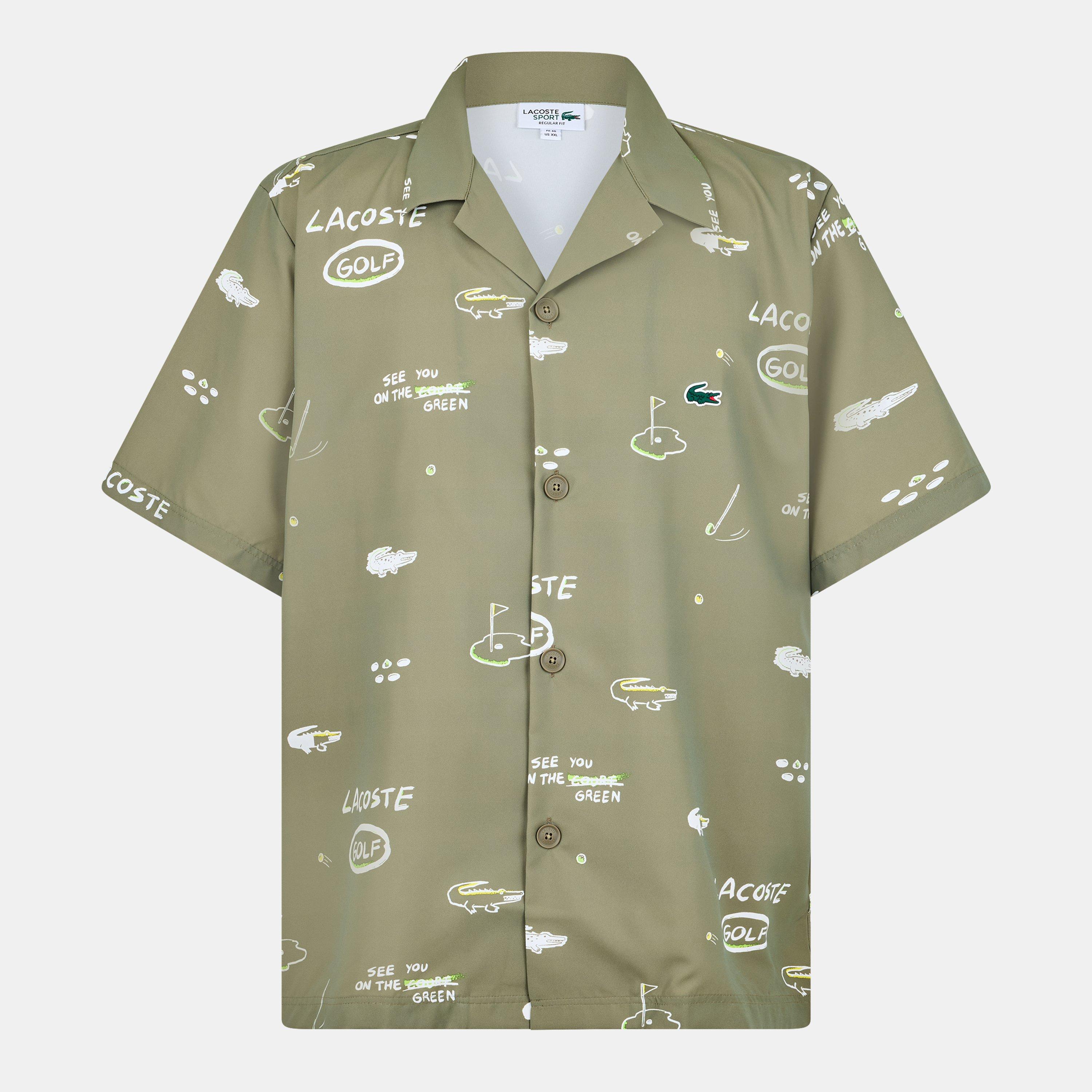 Khaki/Mehl - Lacoste - Long-Sleeve Oxford Shirt - 1