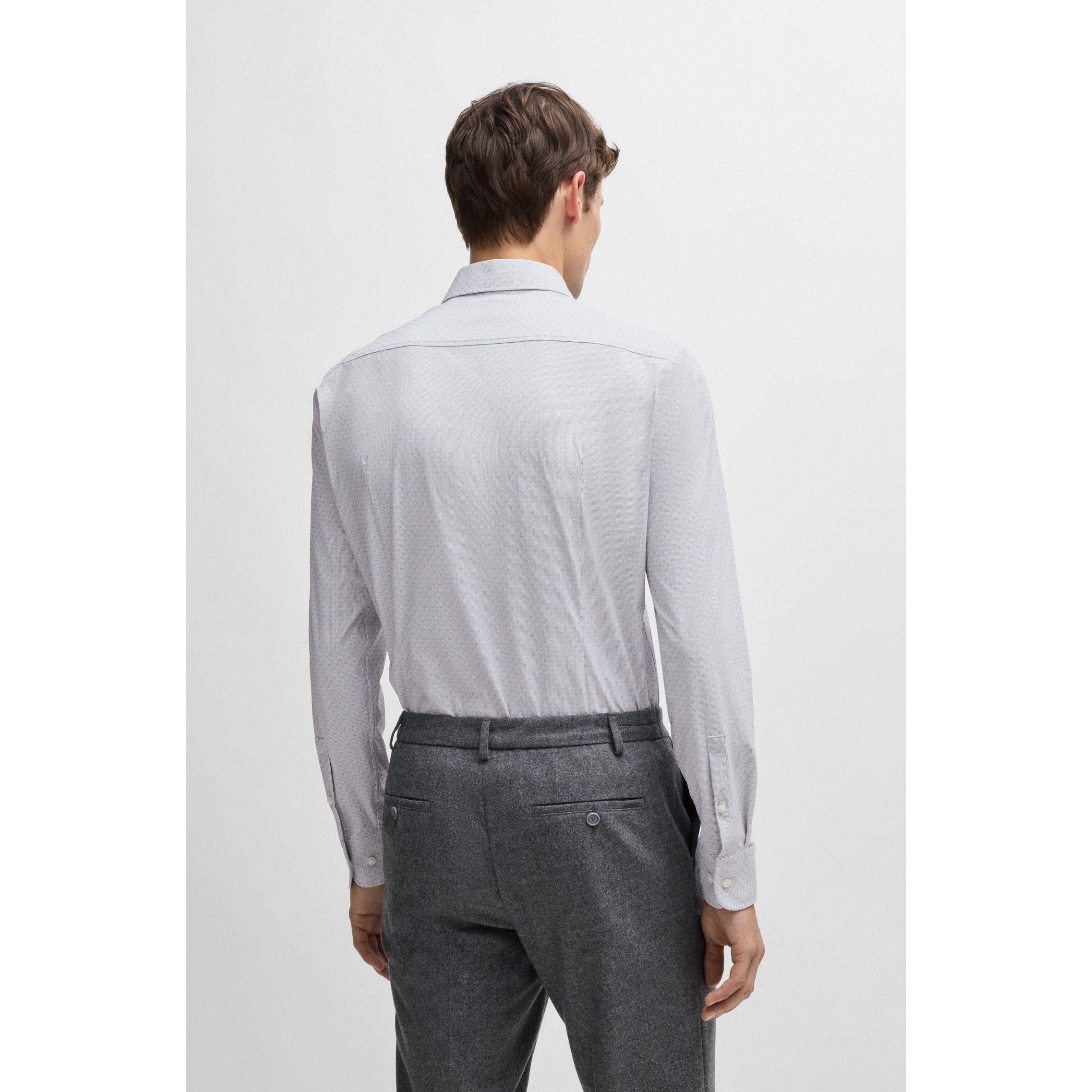 Medium Grey - Boss - Men's Hank Knitted 222 Long-Sleeve Shirt - 6