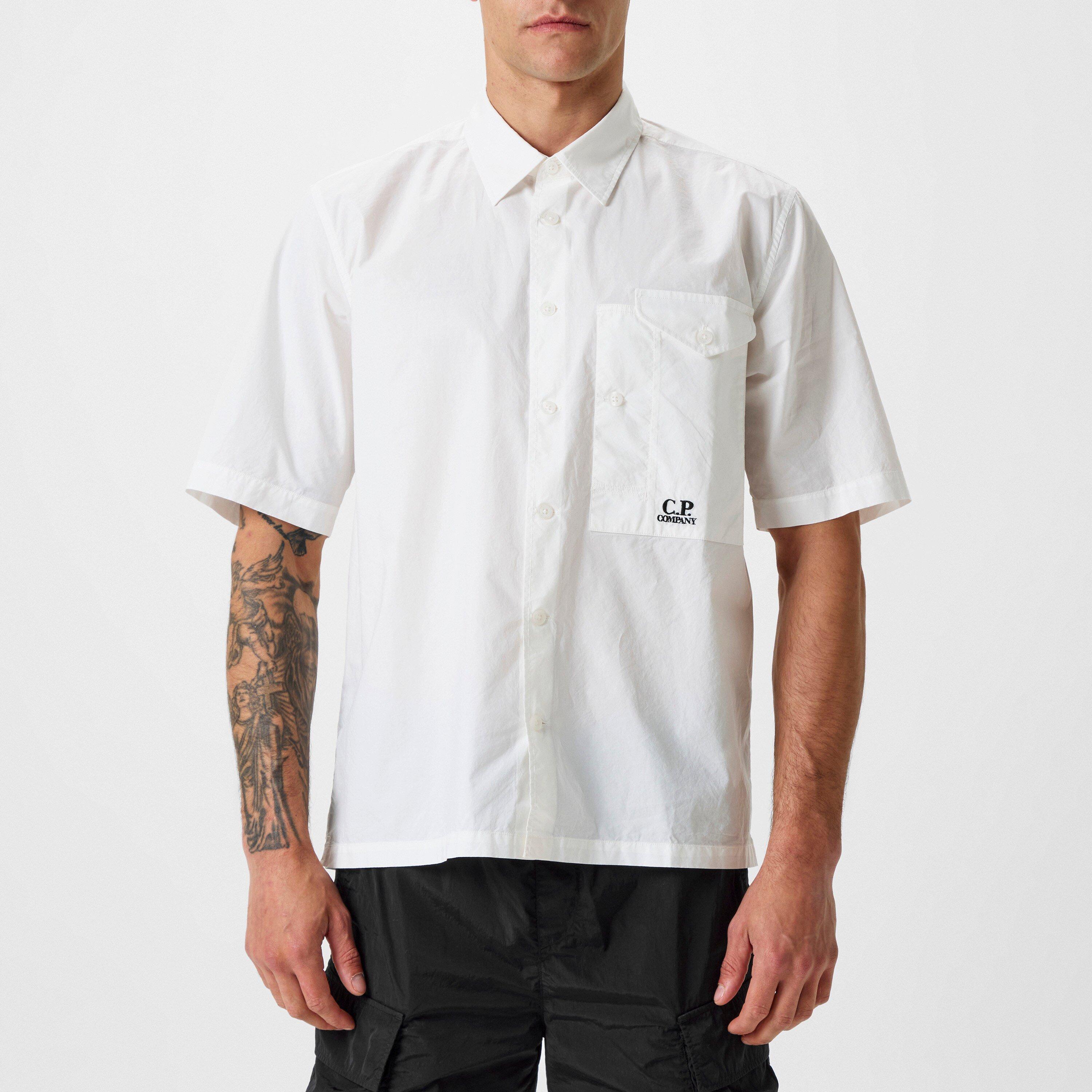 CP Company | Short Sleeve Poplin Shirt | Plain Shirt - Short