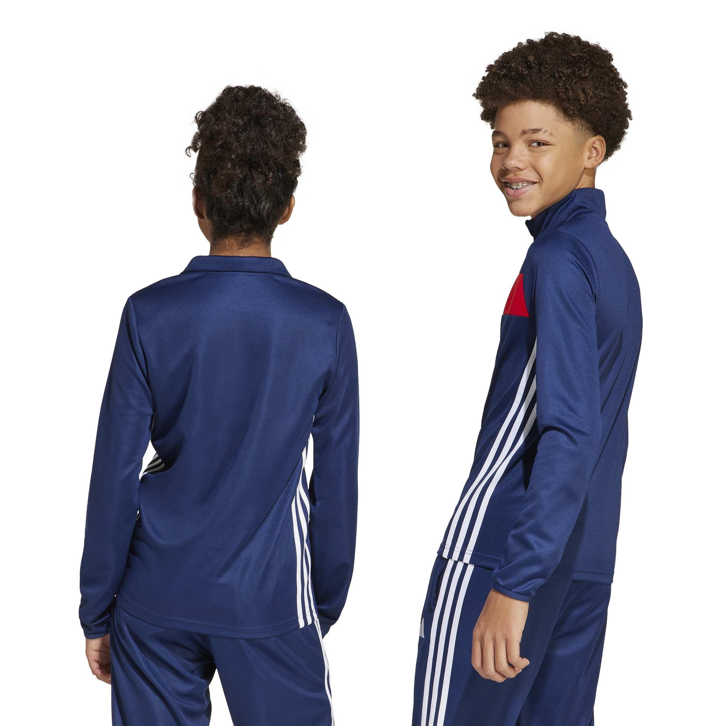 Navblu/Red - adidas - Kids' Tiro Es Quarter-Zip Long-Sleeve Tracksuit Top - 3