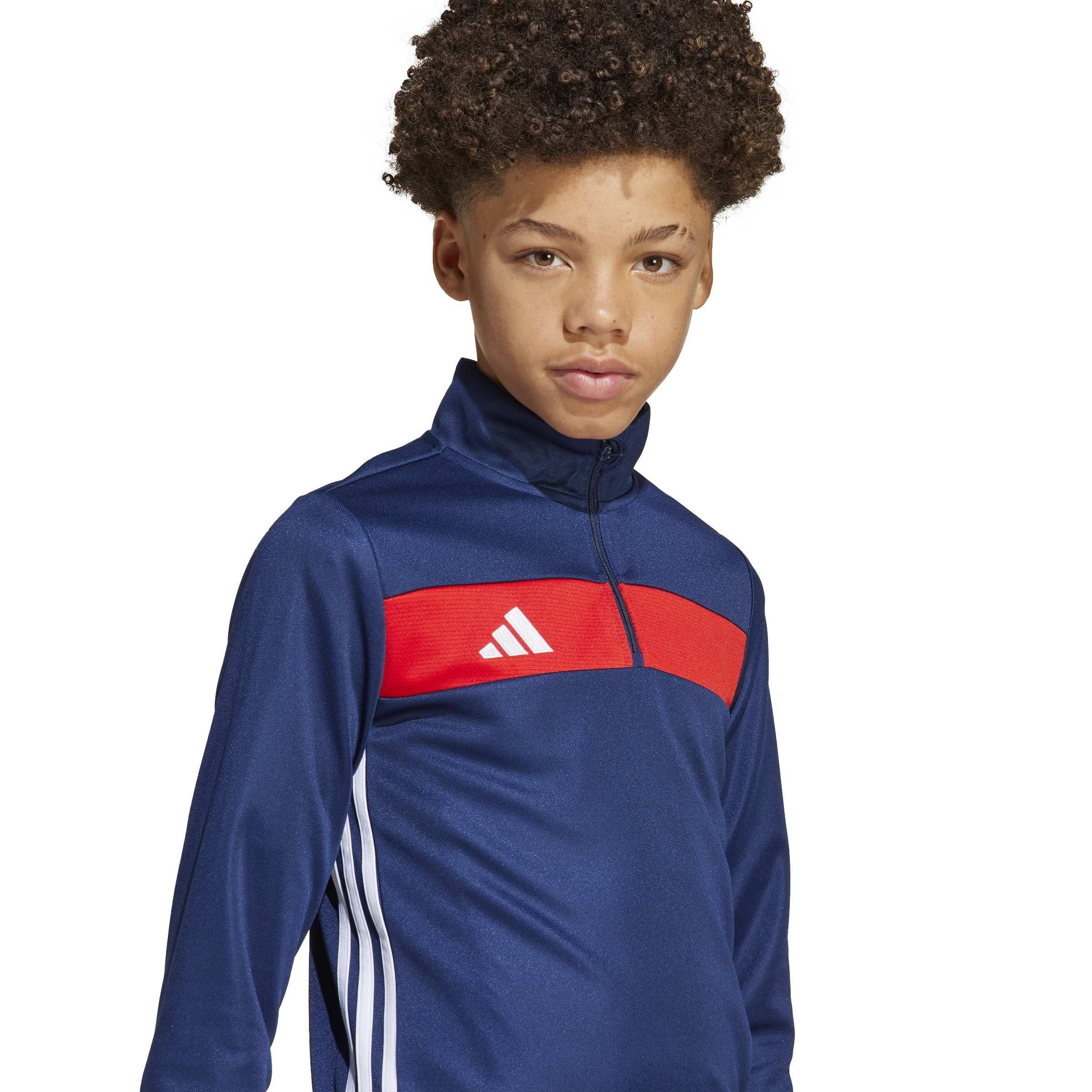 Navblu/Red - adidas - Kids' Tiro Es Quarter-Zip Long-Sleeve Tracksuit Top - 6