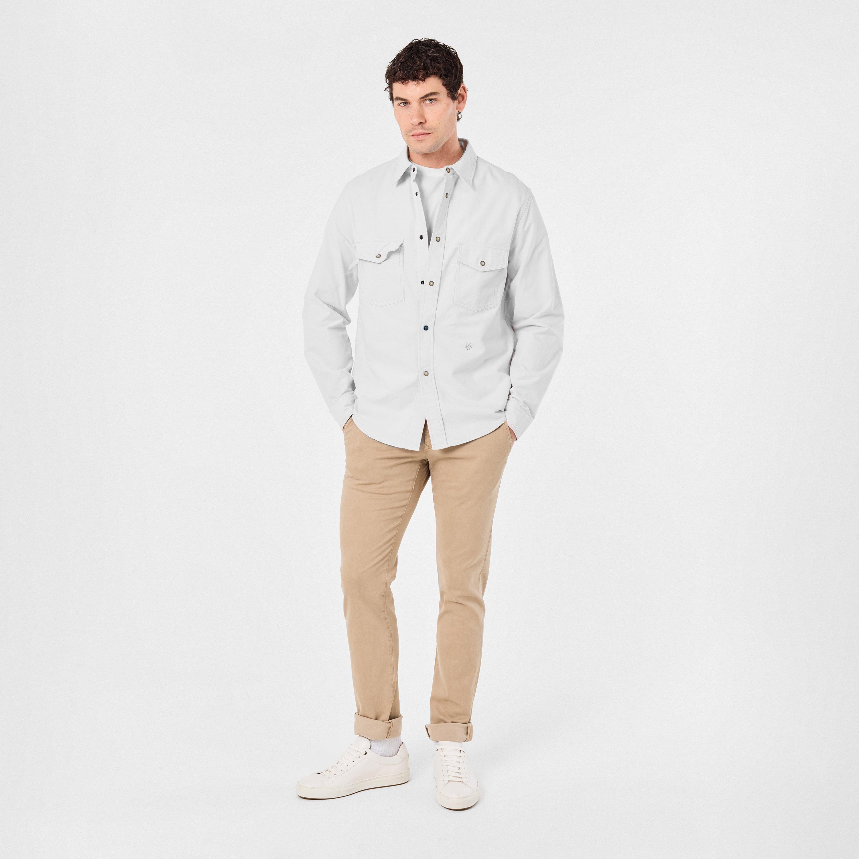 White - Jacob Cohen - Men's Long-Sleeve Pocket Plain Shirt - 6