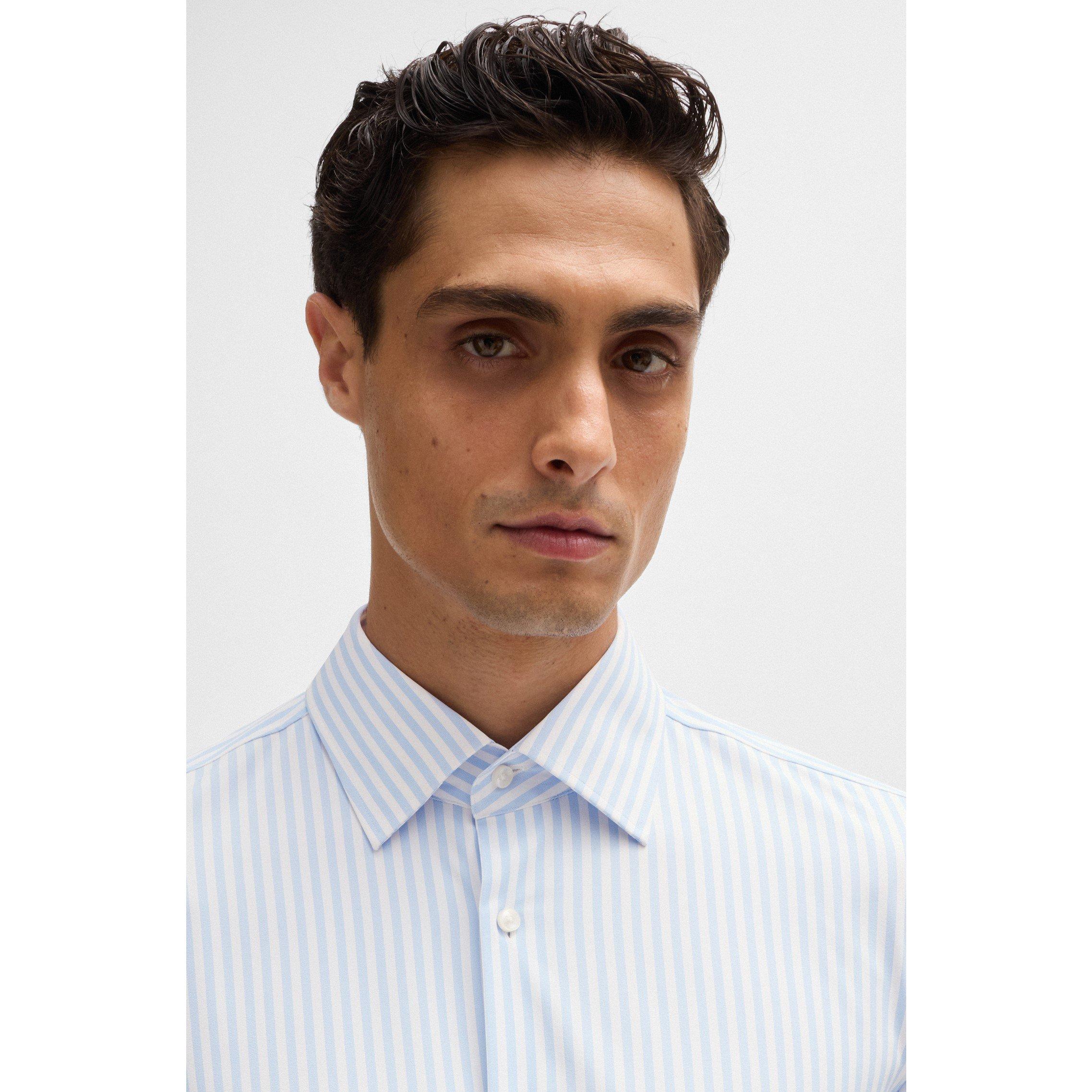 Light/Blue - Boss - Hank Knitted 222 Long-Sleeve Shirt - 4