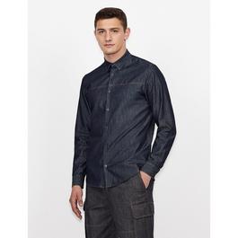 Armani Exchange Men's Plain Long-Sleeve Shirt